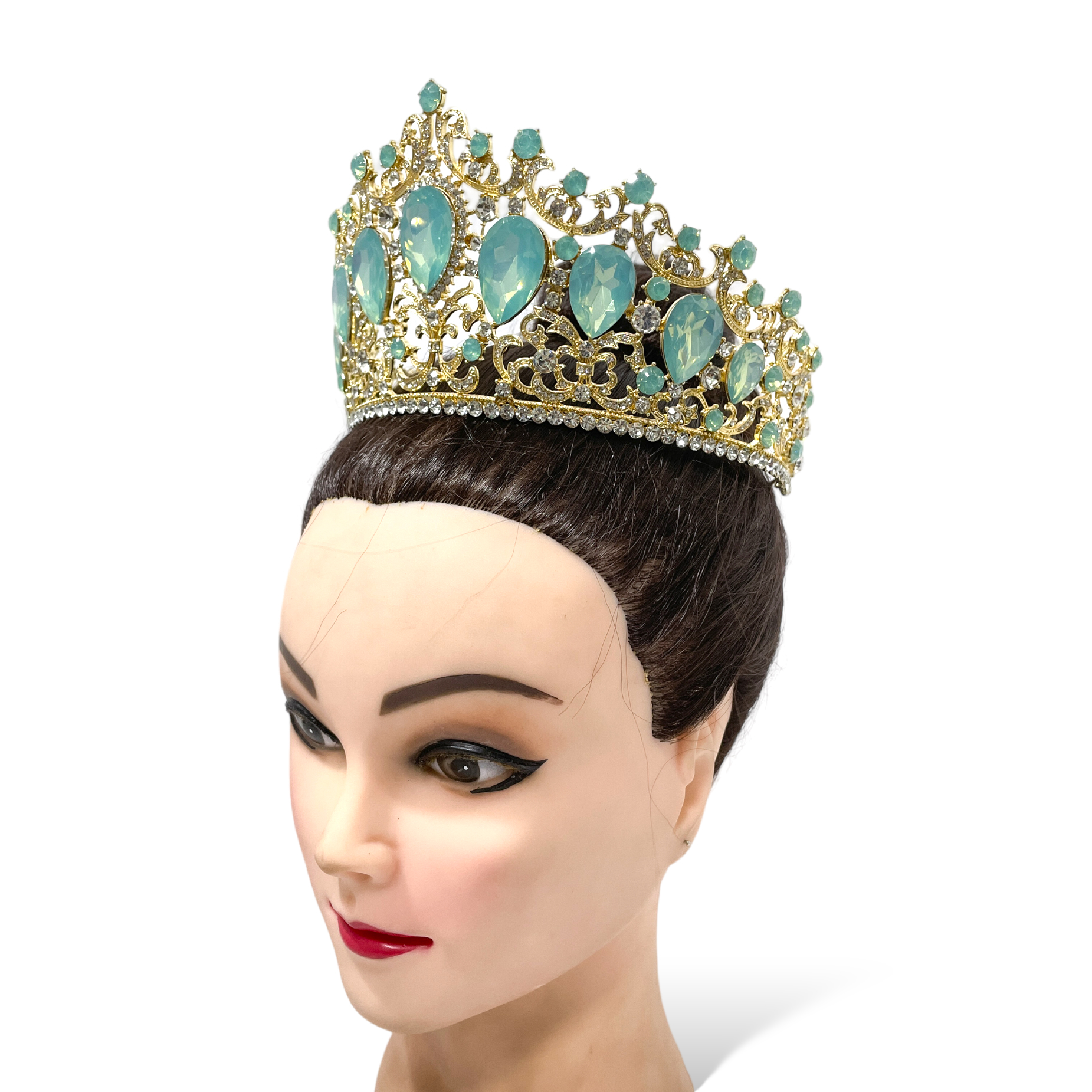 (พร้อมส่ง) เทียร่า 378 สีฟ้าพาสเทล งานสวย ปราณีต QCเพชรทุกเม็ด สินค้าพร้อมส่งจากไทย