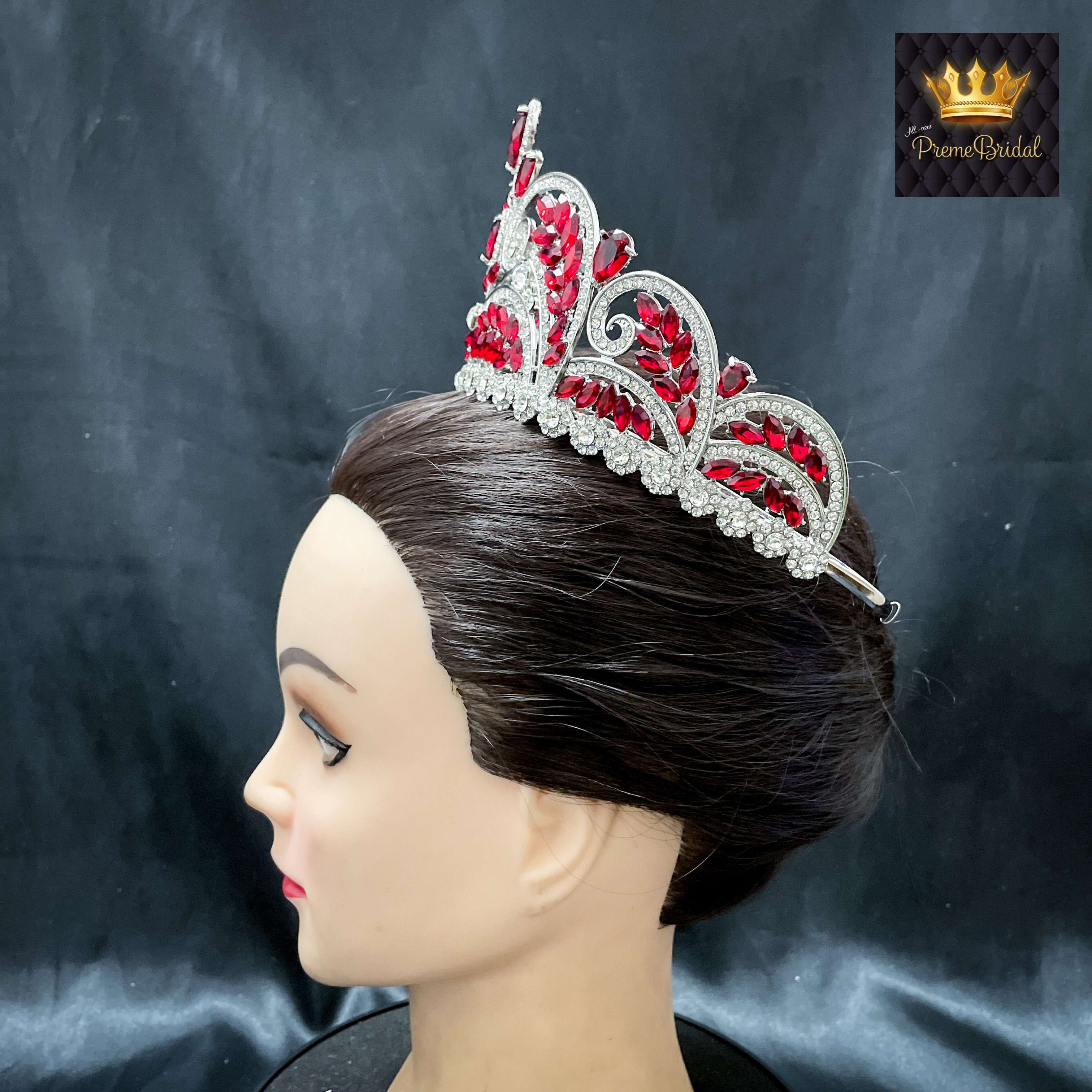 (พร้อมส่ง) มงกุฏ 087 สีแดง มงกุฎนางงาม มงกุฎเพชร มงกุฎประกวด สินค้าพร้อมส่ง ไม่ต้องรอนาน งานพรีเมี่ยม