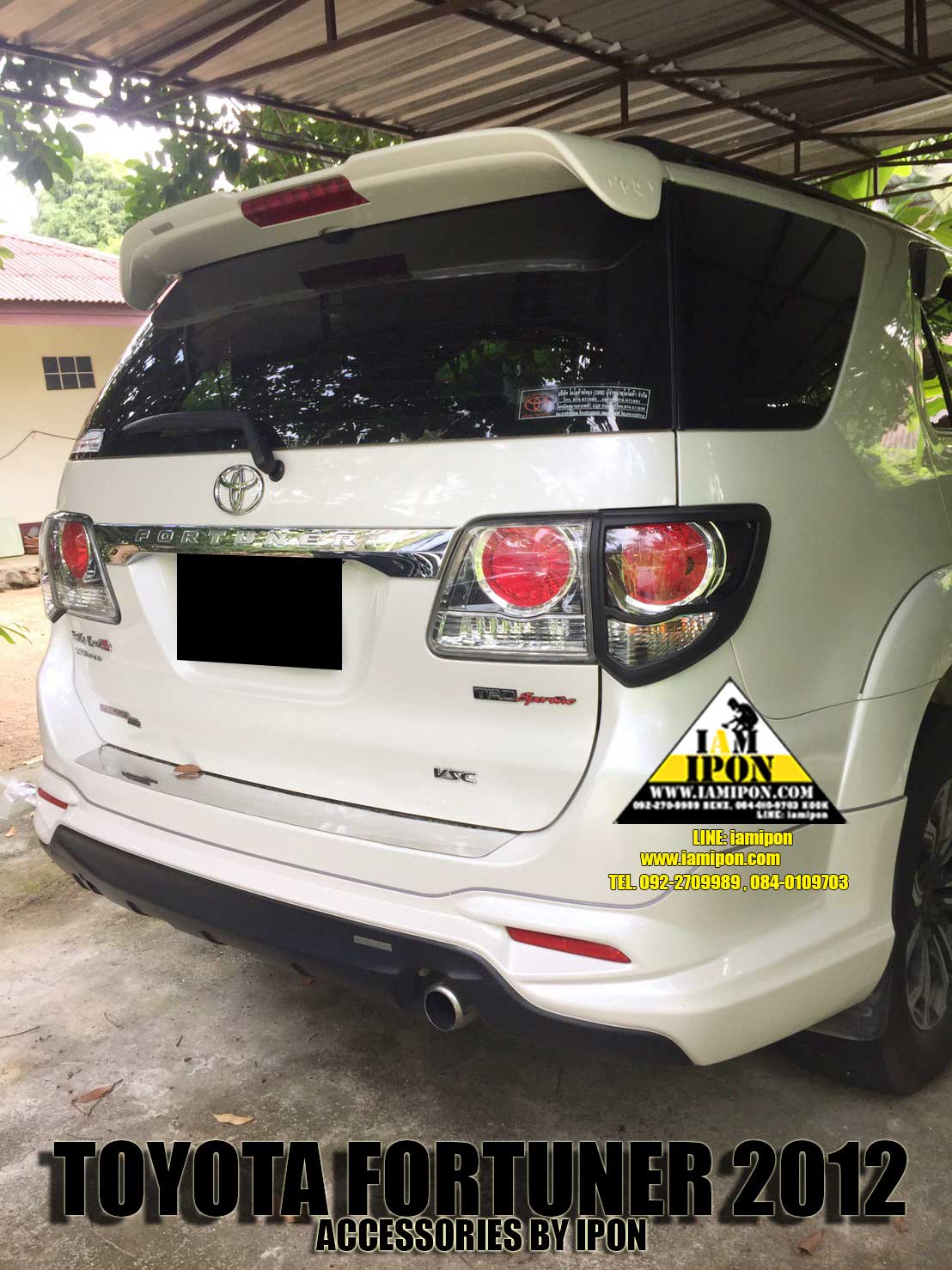TAIL LAMP COVER FORTUNER CHAMP 2012 FLATBLACK ครอบไฟท้ายดำด้านฟอร์จูนเนอร์แชมป์ 2012