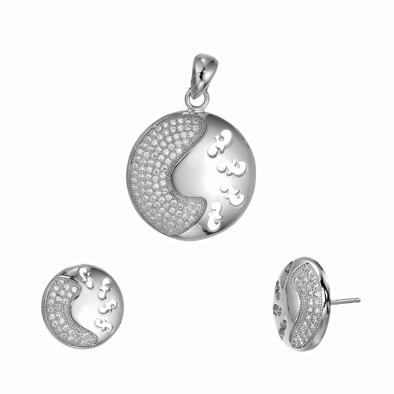 ต่างหูพร้อมจี้ ( เงิน ) = Earring with Pendant ( Silver )