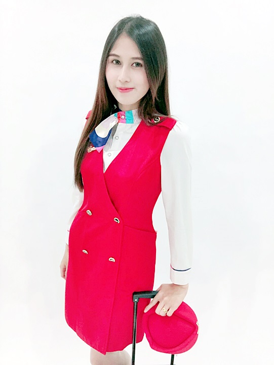 ชุดแอร์โฮสเตรส แบบชุดแซก / ชุดอาชีพในฝัน