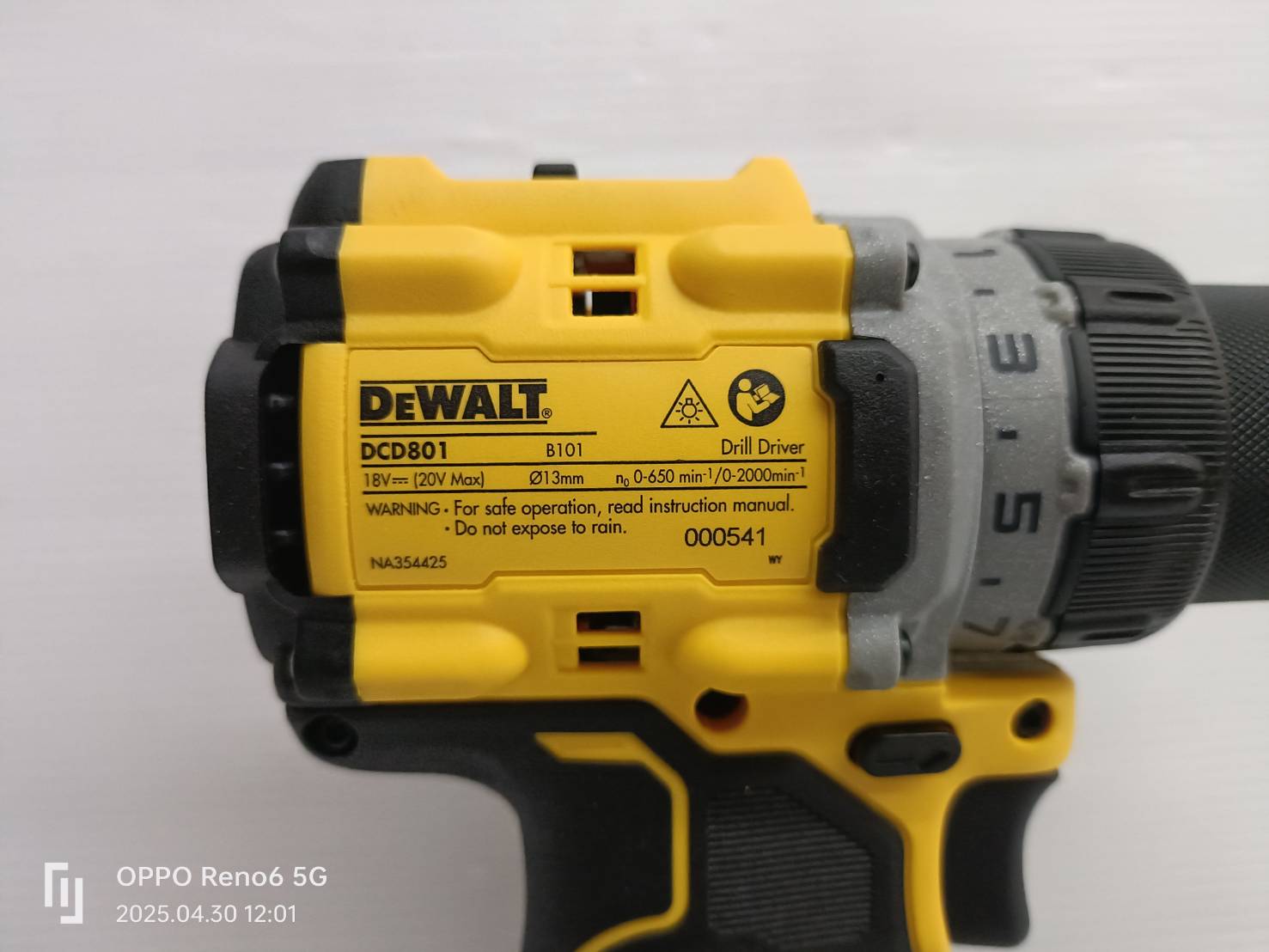 DEWALT สว่านไร้สาย 20V DCD801N-B1 (ตัวเปล่า)