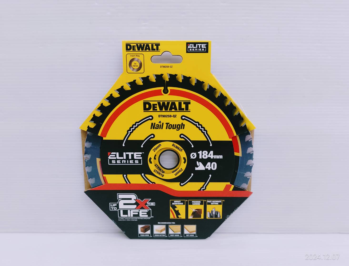 ใบเลื่อยวงเดือน7"X40T DEWALT DT90259