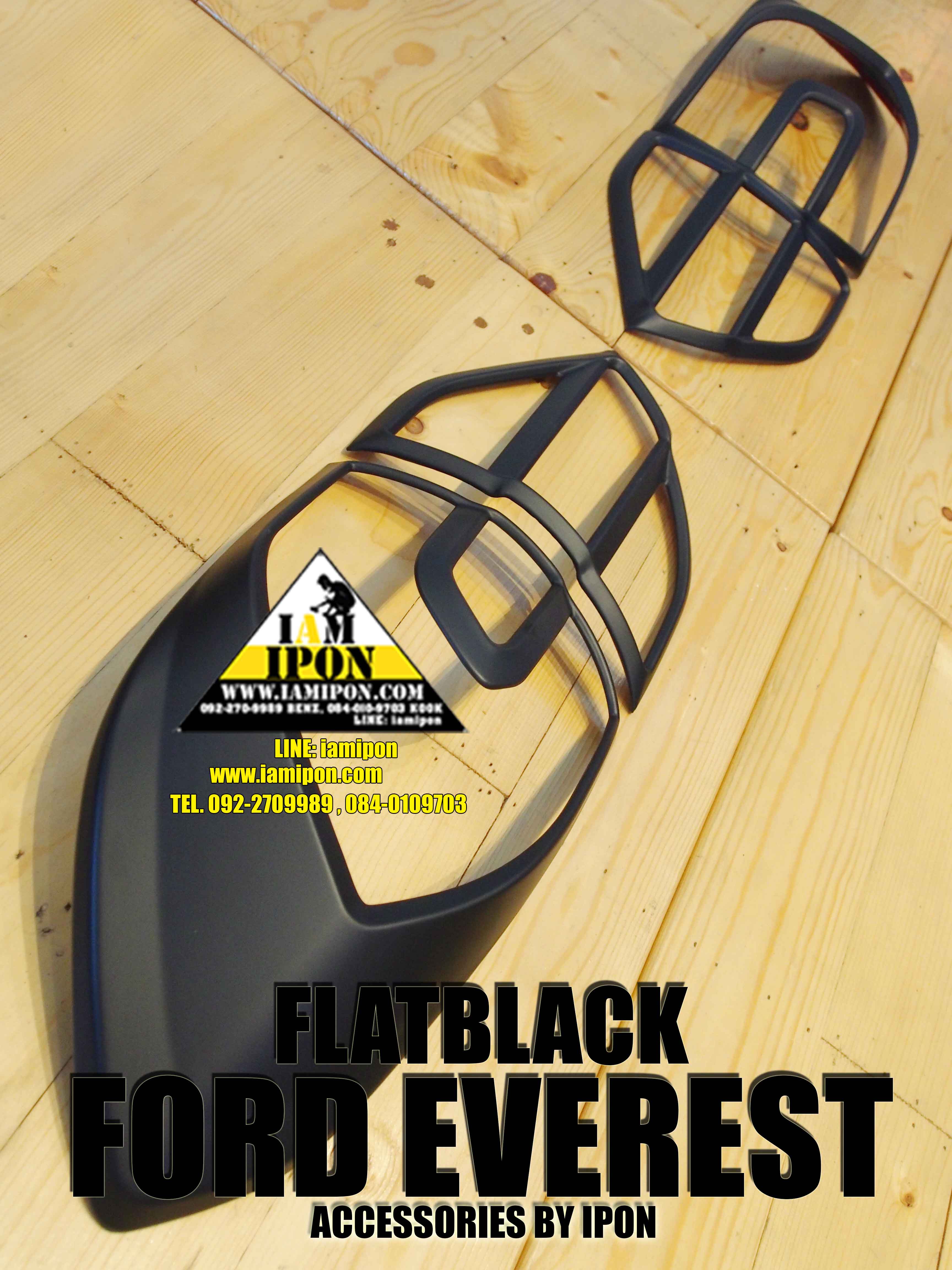 TRAILLAMP COVER FORD EVEREST FLATBLACK ครอบไฟท้ายดำด้านฟอร์ดเอเวอเรส