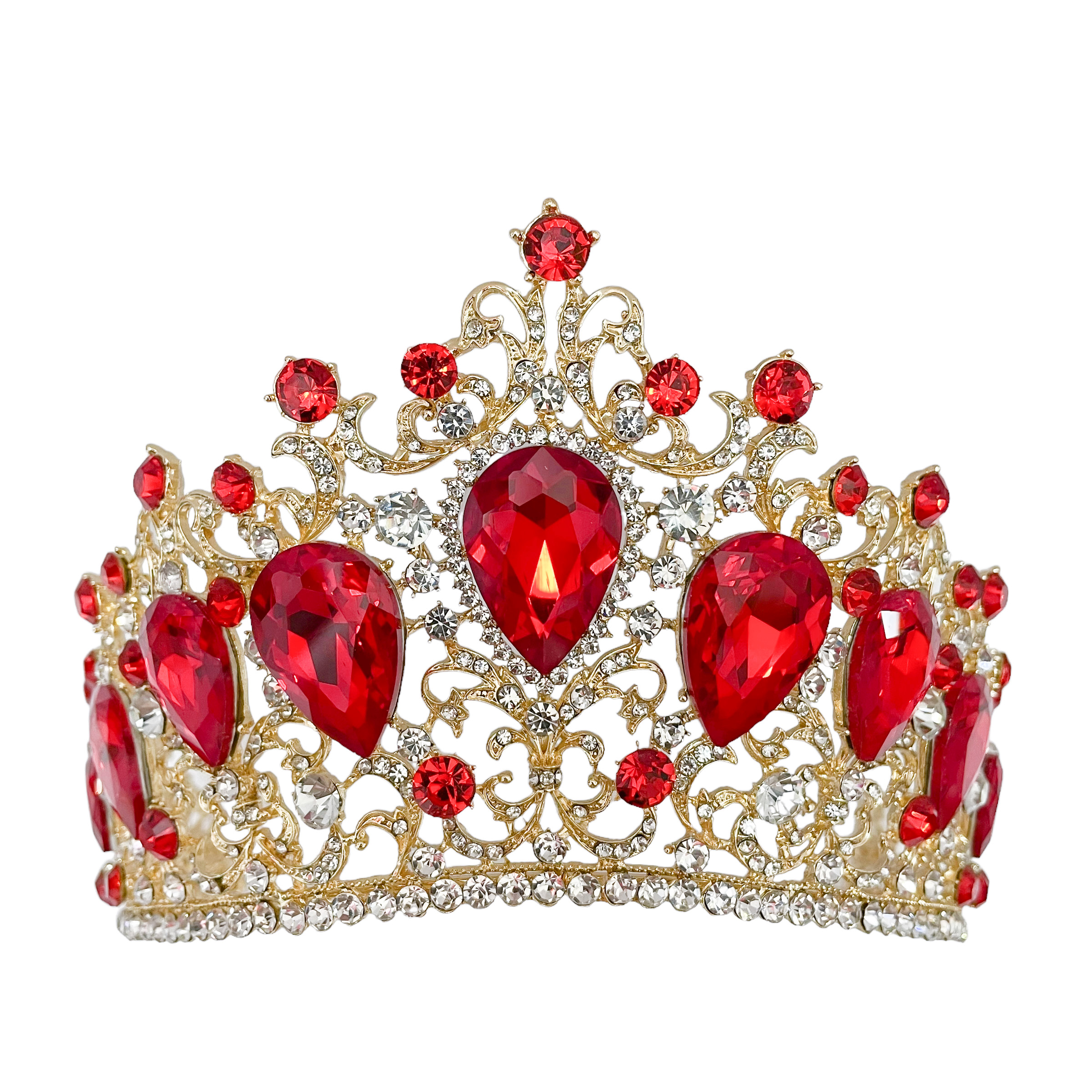 (พร้อมส่ง) เทียร่า 378 สีแดง งานสวย ปราณีต QCเพชรทุกเม็ด สินค้าพร้อมส่งจากไทย