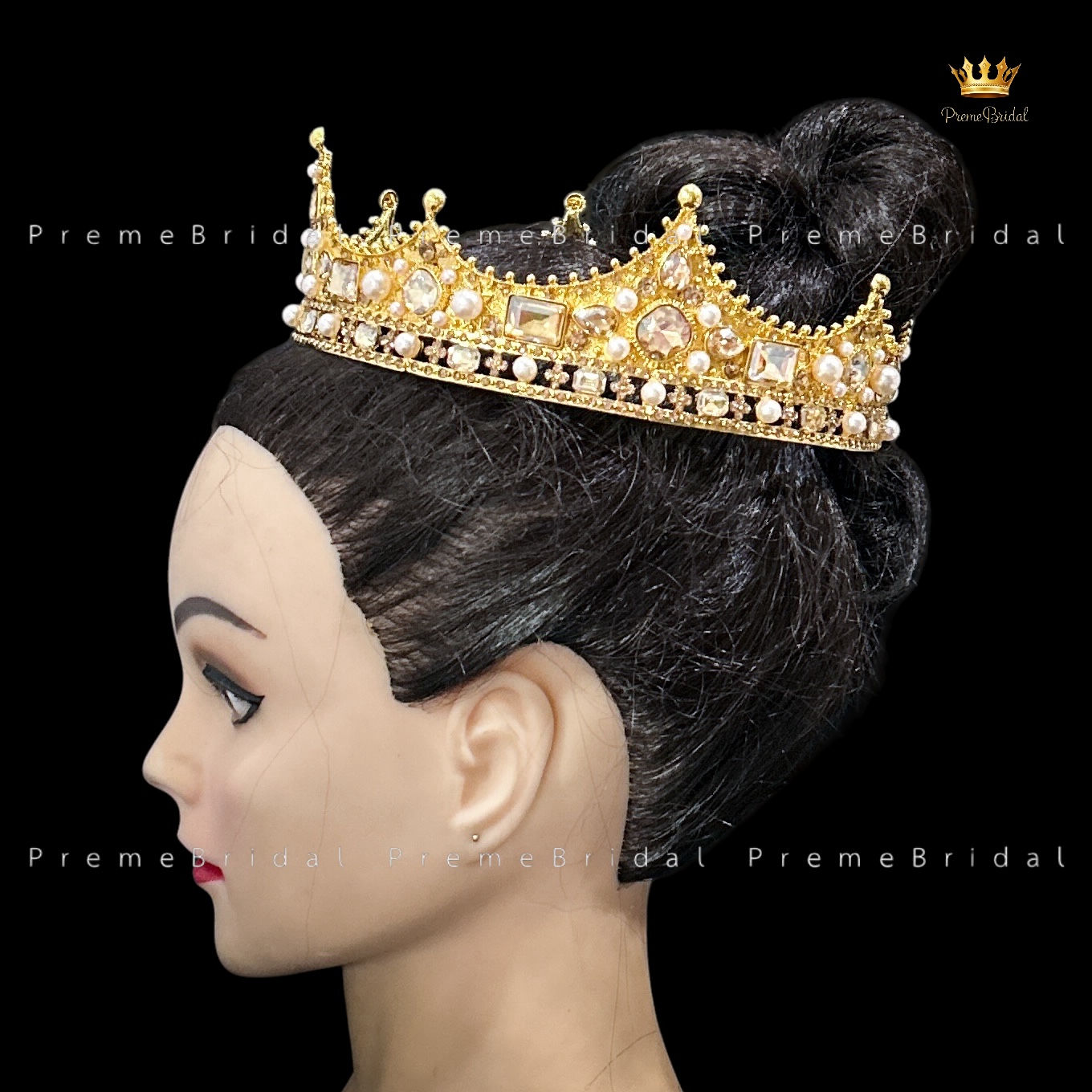 (พร้อมส่ง) มงกุฏผู้ชาย 035 สีทอง มงกุฎผู้ชาย มงกุฎเจ้าชาย งานสวย ปราณีต QCเพชรทุกเม็ด