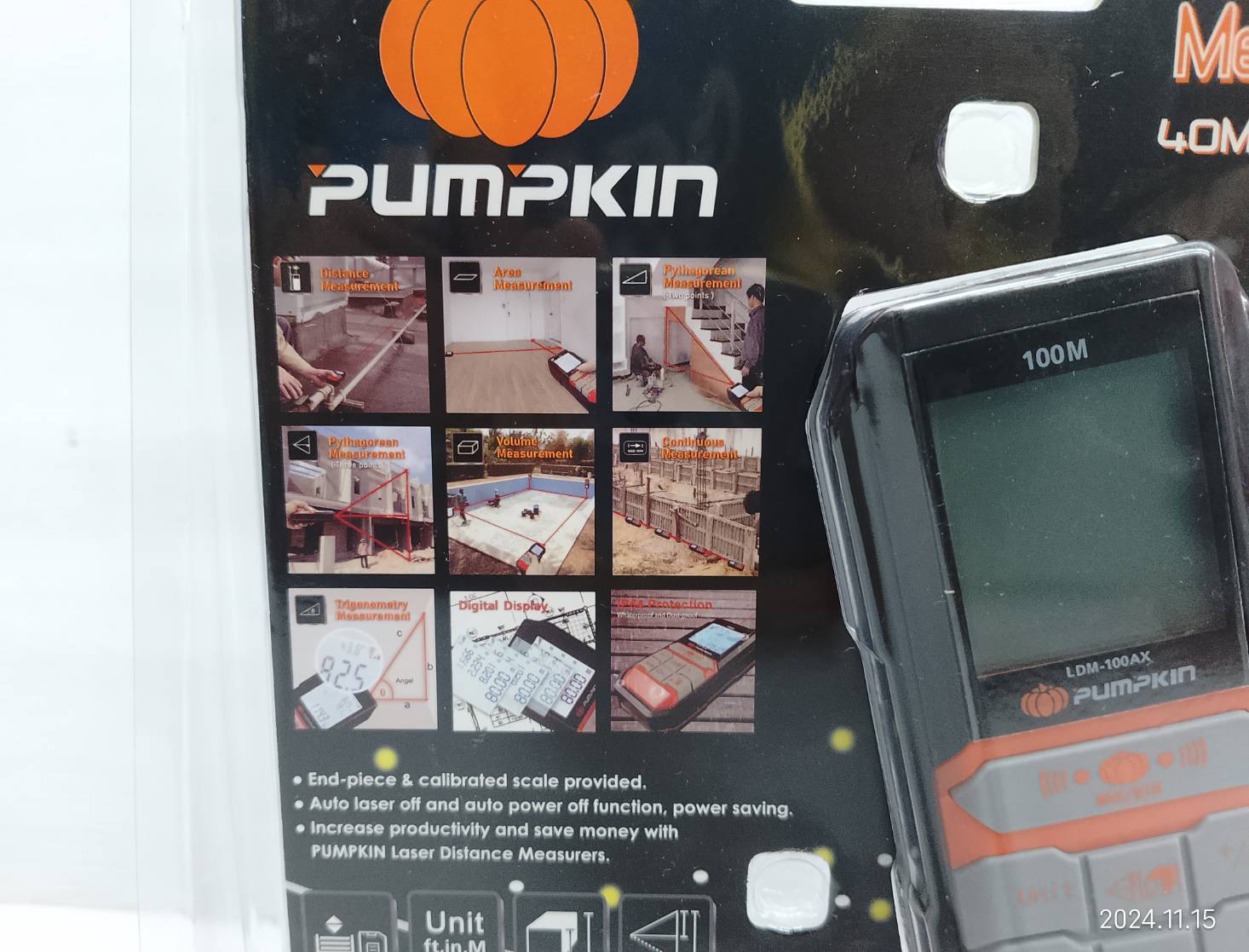 เลเซอร์วัดระยะ100เมตร LDM-100AX PUMPKIN #28366