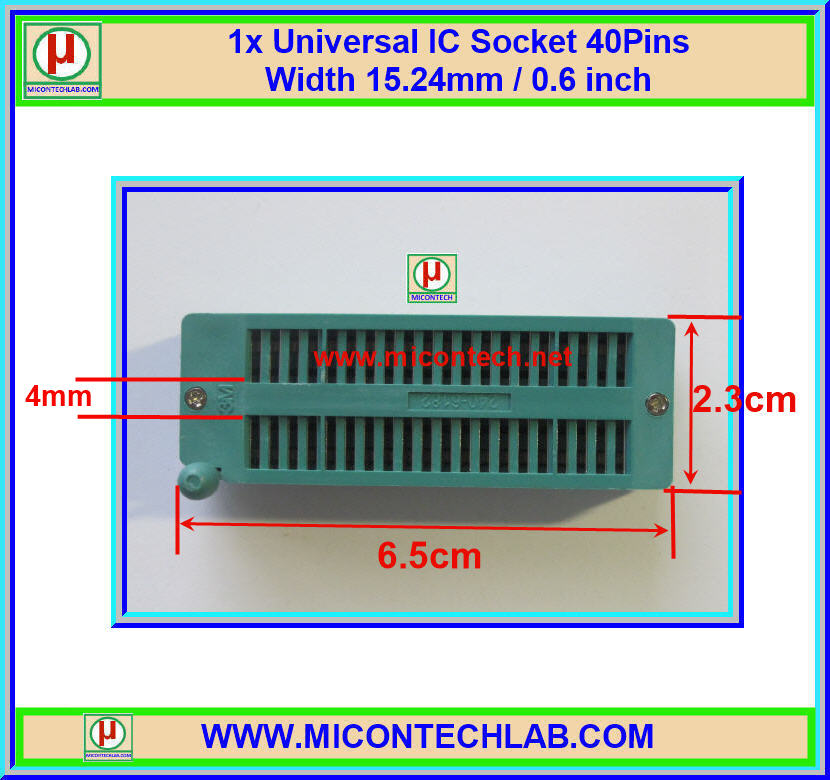 1x Universal IC Socket 40Pins Width 15.24mm / 0.6 inch 3M Brand