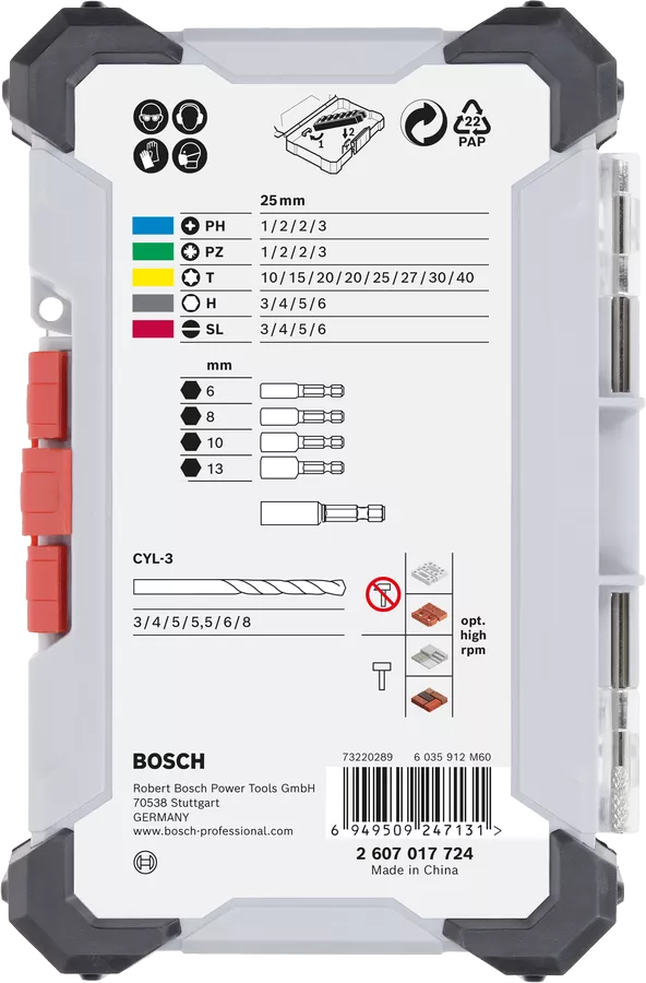 BOSCH รุ่น 2607017728 ชุดเจาะปูน Pick & Click 35 ชิ้น