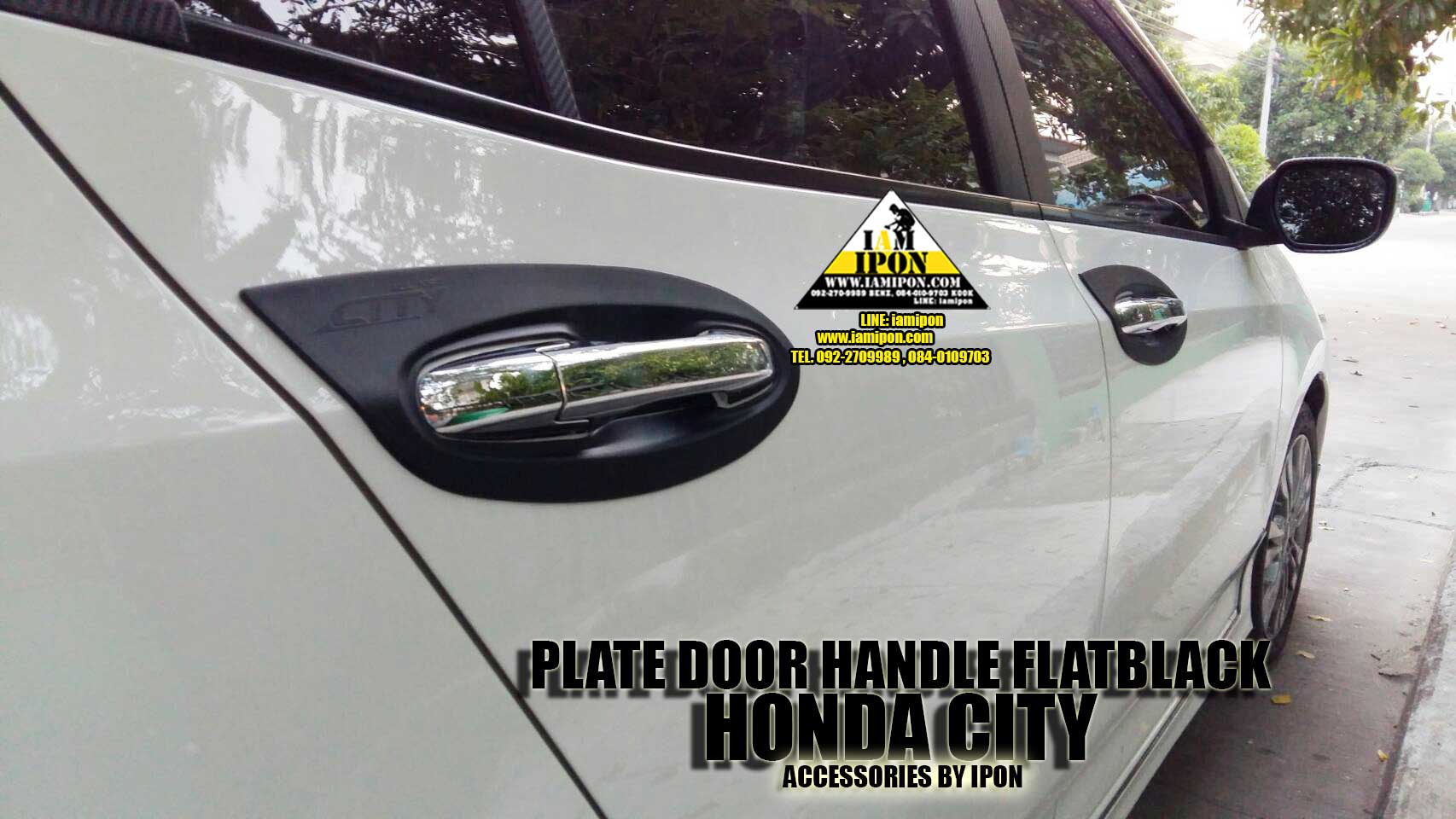 PLATE DOOR HANDLE HONDA CITY 2008-2012 FLATBLACK เบ้ารองมือเปิดดำด้านฮอนด้าซิตี้ 2008-2012