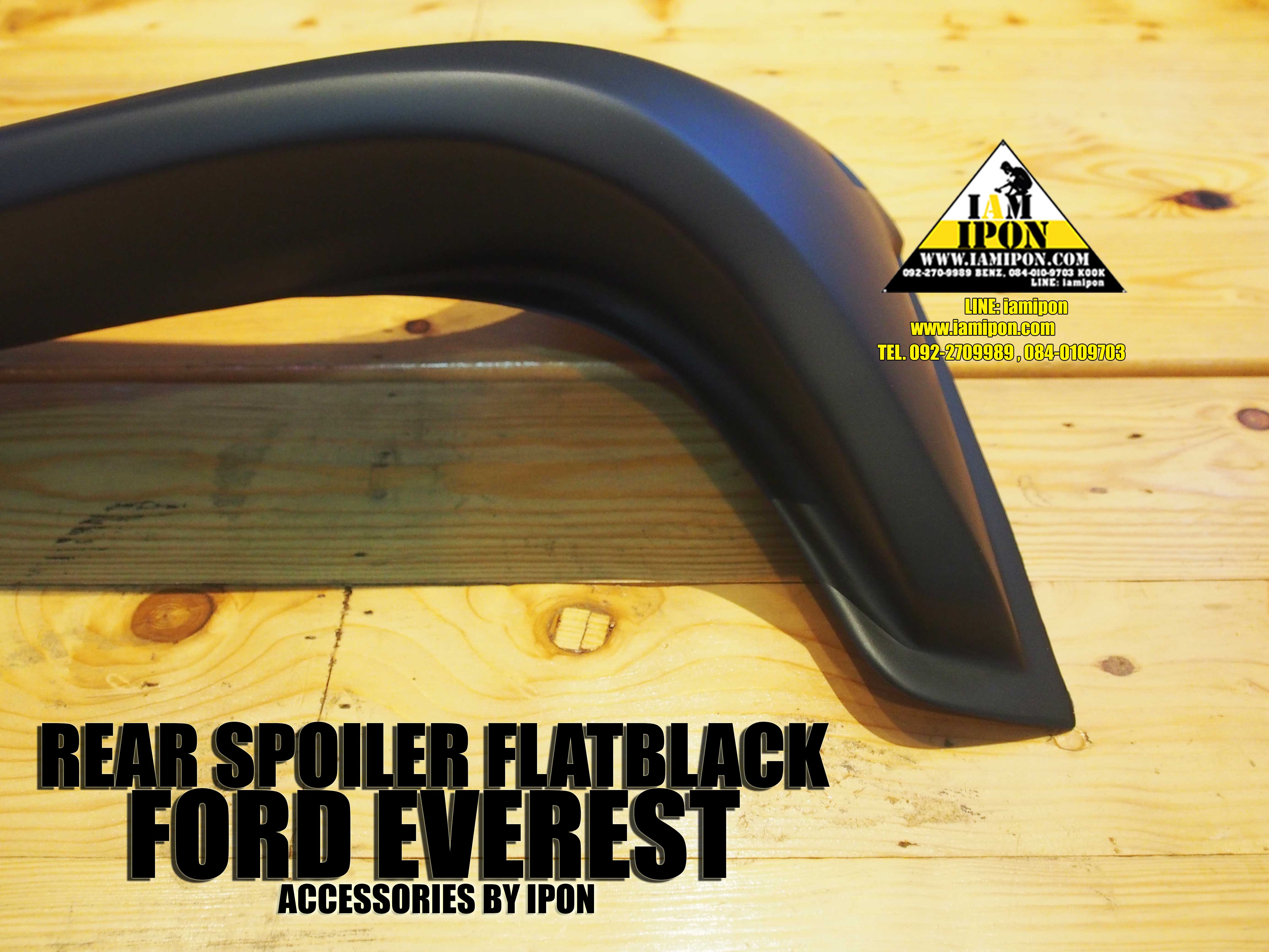REAR SPOILER FORD EVEREST FLATBLACK สปอยเลอร์หลังดำด้านฟอร์ดเอเวอเรสต์