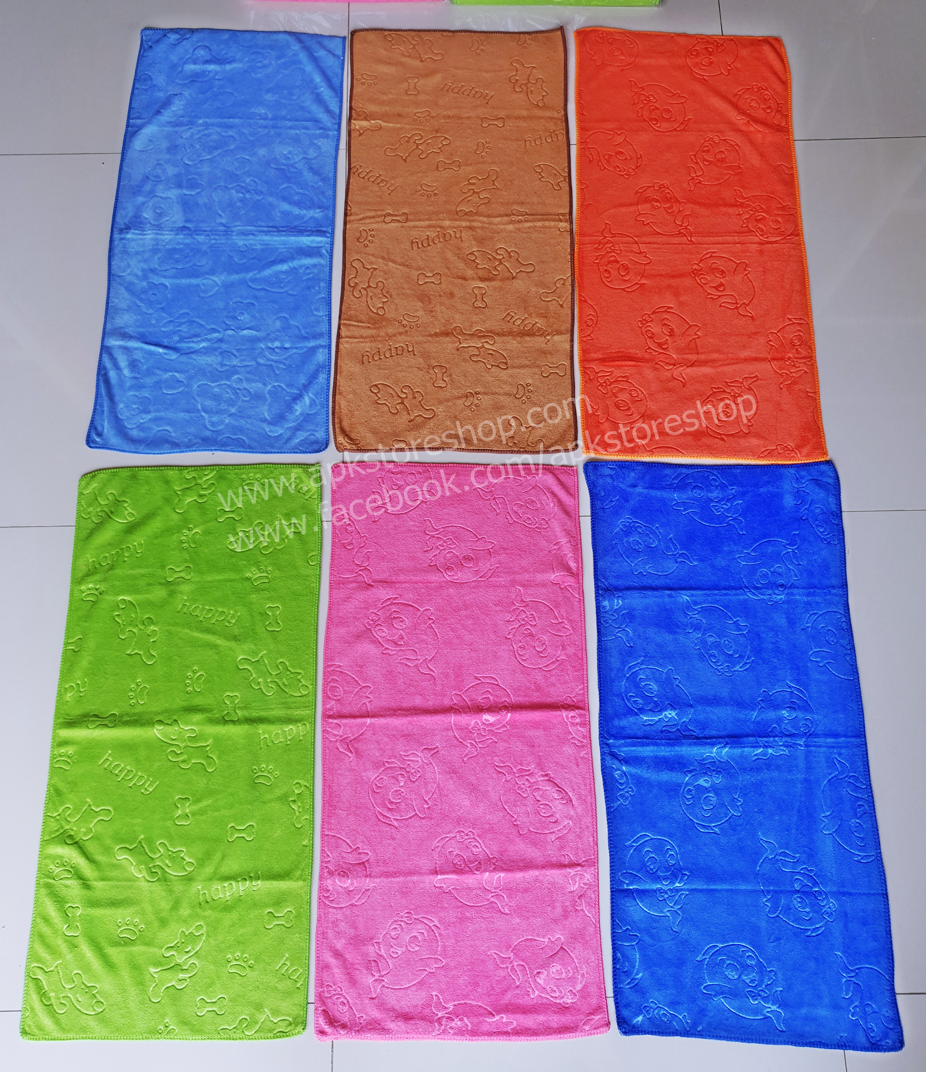 ขายส่ง ผ้าเช็ดผมนาโน สีพื้นอัดลาย (หนา-สีเข้ม) ส่ง 15 บาท