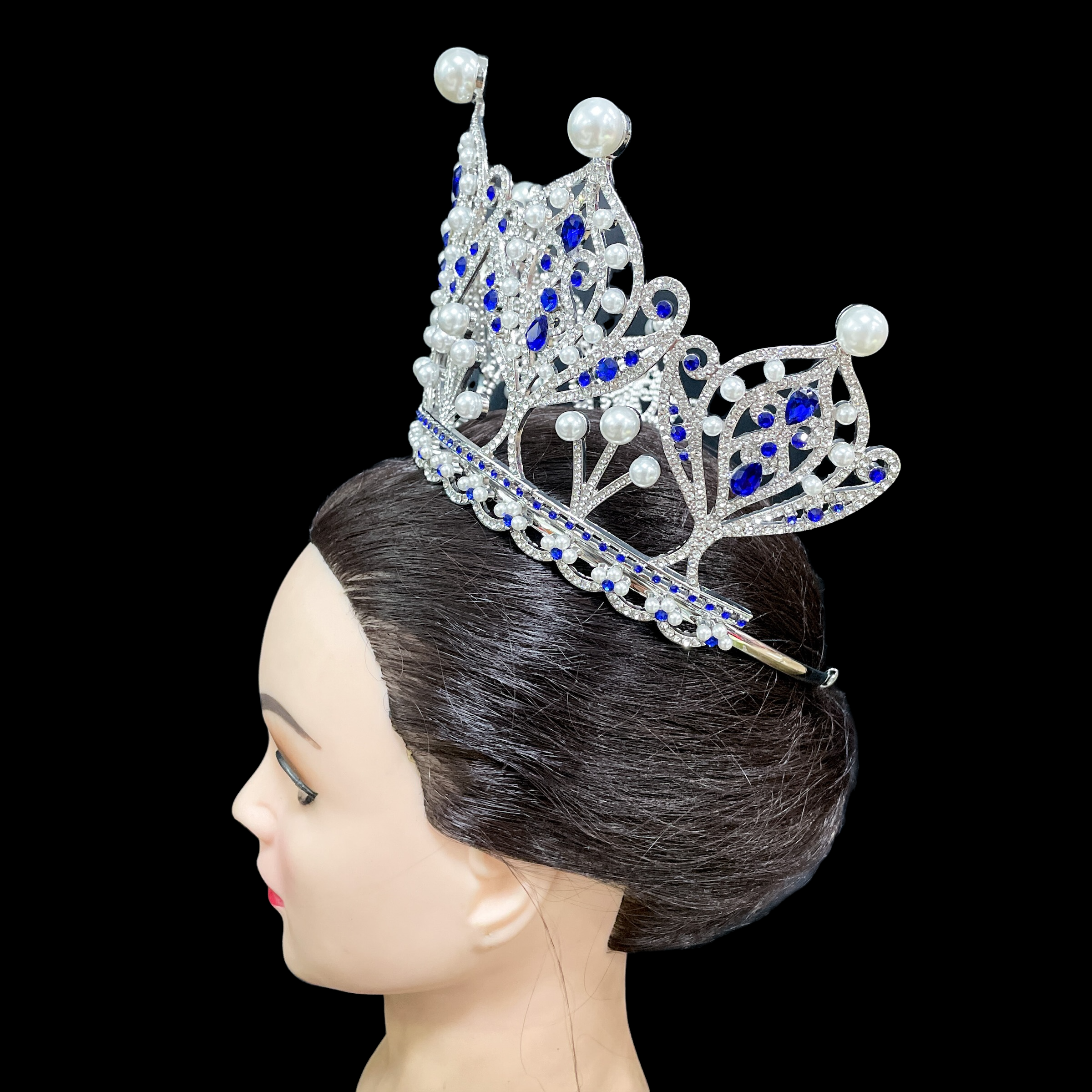 (พร้อมส่ง) มงกุฏ 091 สีน้ำเงิน มงกุฎนางงาม มงกุฎเพชร มงกุฎประกวด สินค้าพร้อมส่ง ไม่ต้องรอนาน งานพรีเมี่ยม