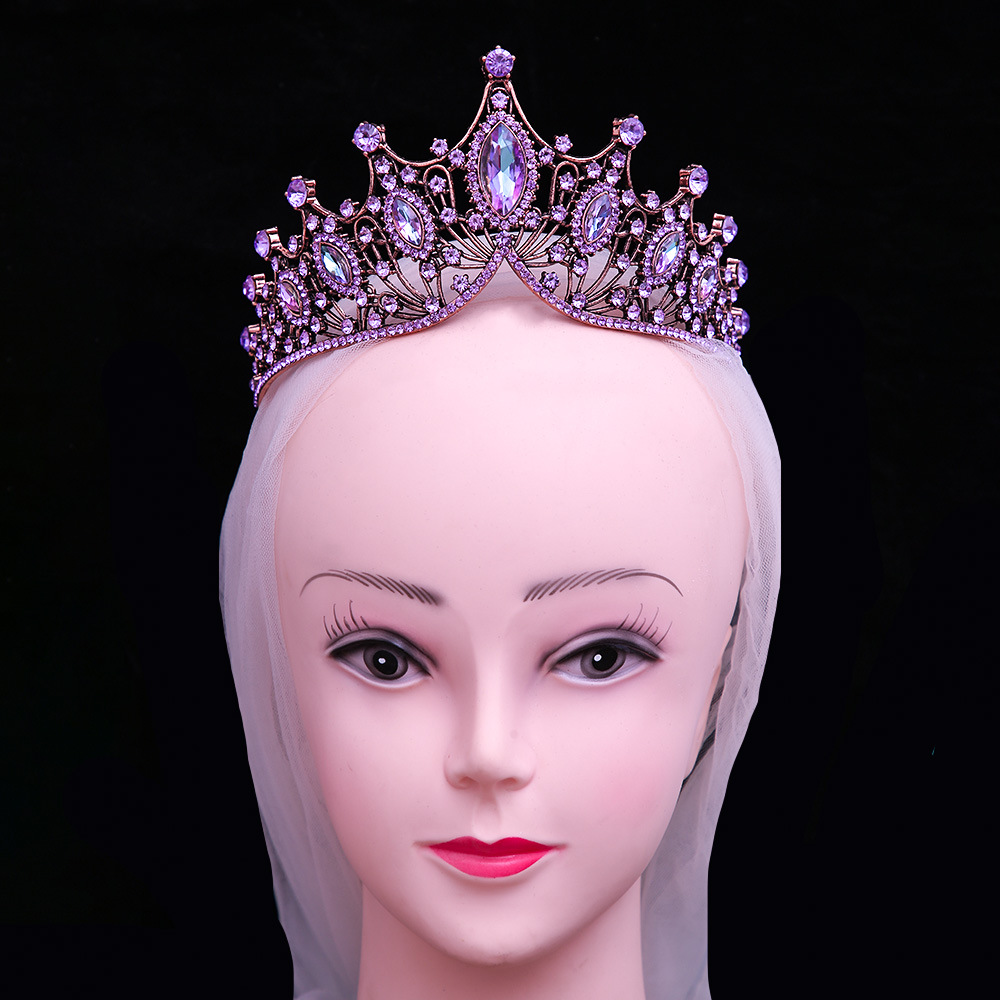 (พร้อมส่ง) เทียร่า 303 สีม่วง all new มงกุฎนางงาม งานสวย ปราณีต QCเพชรทุกเม็ด สินค้าพร้อมส่งจากไทย