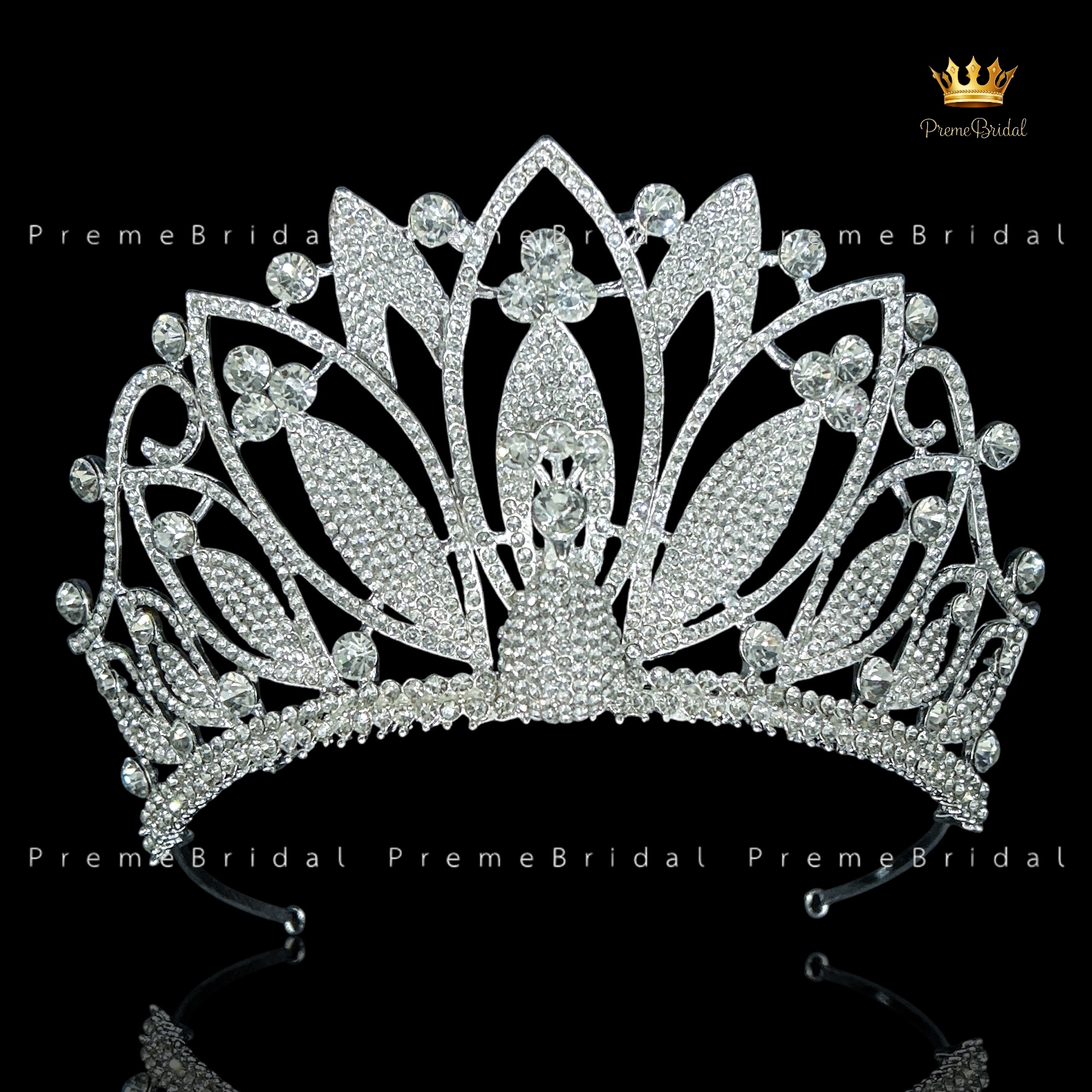 (พร้อมส่ง) เทียร่า 447 มงกุฎครึ่งหัว ไซส์นางงาม ขนาดใหญ่ สวย ปราณีต QCเพชรทุกเม็ด สินค้าพร้อมส่งจากไทย