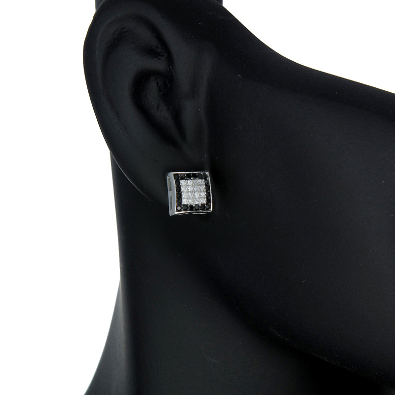 ต่างหูเงินแท้925ประดับเพรชแท้สวิส