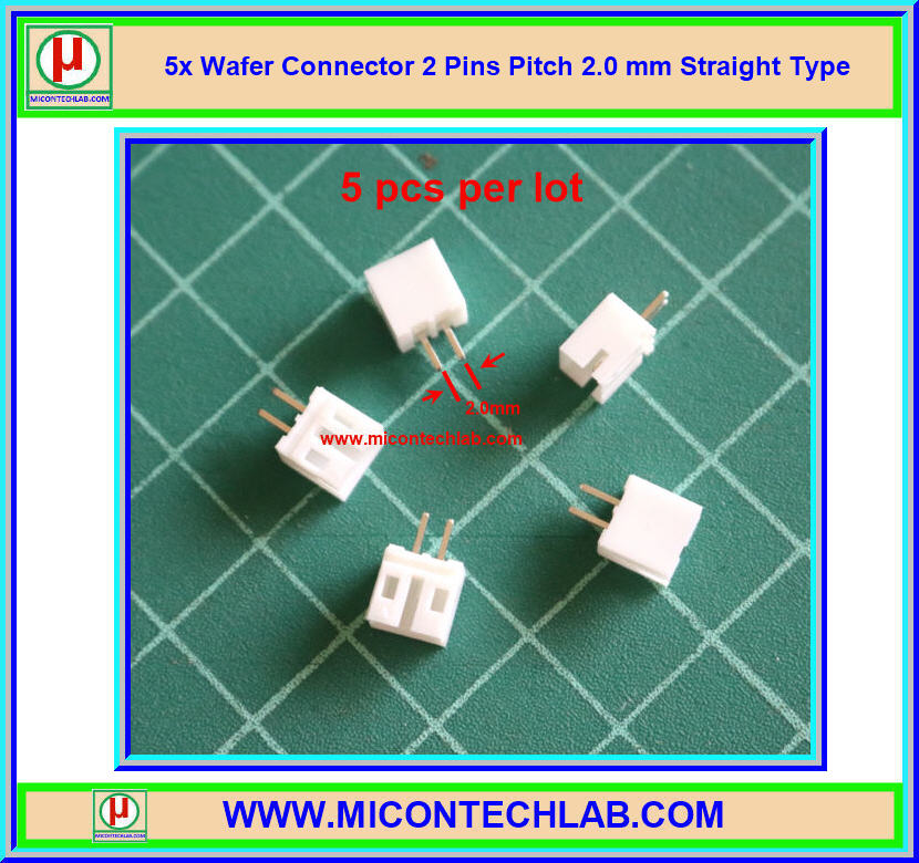 5x Wafer Connector 2 Pins Pitch 2.0 mm Straight Type