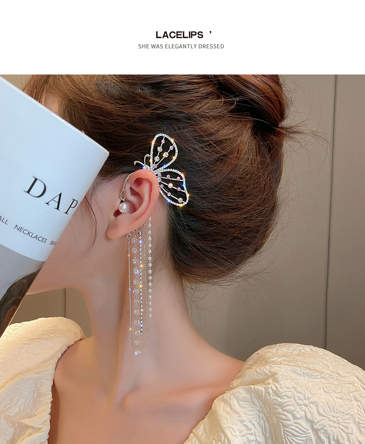 (พร้อมส่ง) Ear Cuff 021 จอนหูผีเสื้อ ใส่ข้าง"ซ้าย" งานสวย เพชรวาว สินค้าคุณภาพ ส่งจากไทย คุยง่าย ส่งเร็ว