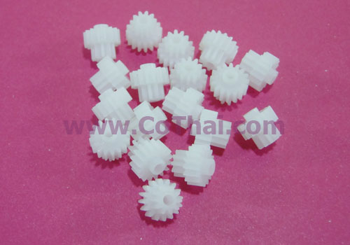 เฟืองคู่ พลาสติก สีขาว 16T10T2B v0.5 8.8(3.5)x9x2.05