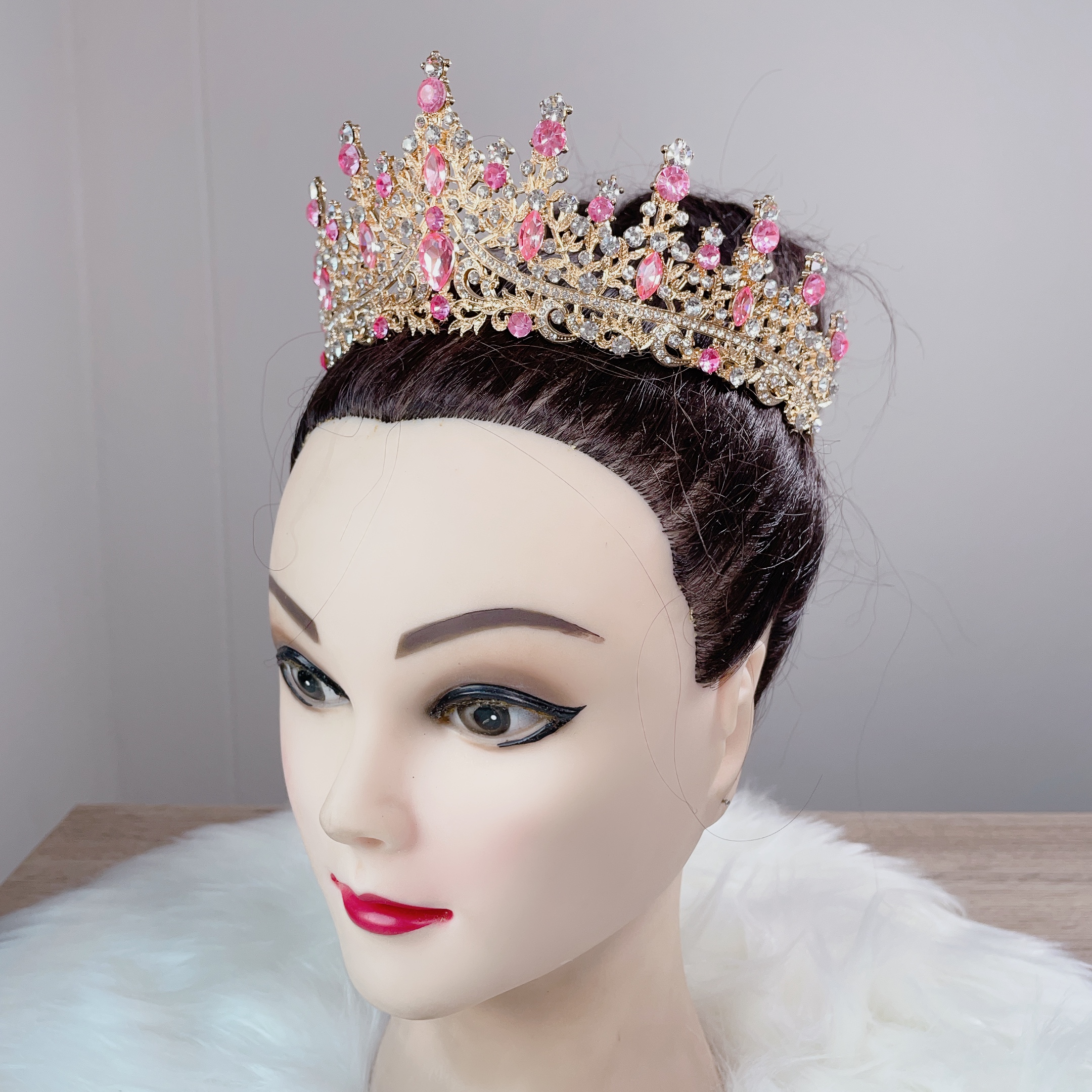 (พร้อมส่ง) เทียร่า 273 สีชมพู-ทอง มงกุฎนางงาม งานสวย ปราณีต QCเพชรทุกเม็ด ร้านคนไทย คุยง่าย ส่งเร็ว