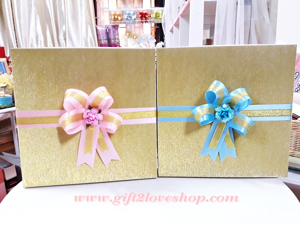 ผ้าแพรคละสีขนาด 5 ฟุต แพคเกจกล่องทองหรู