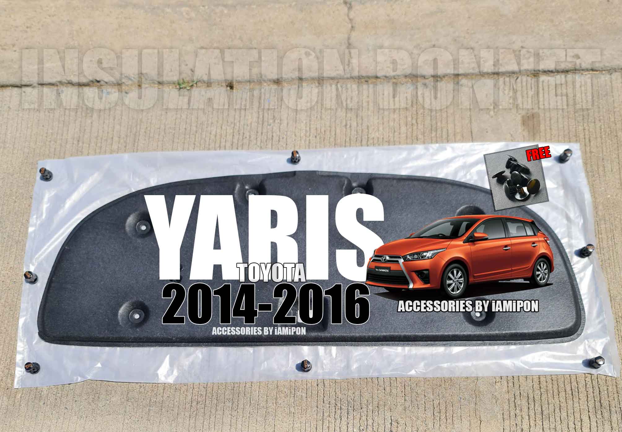 แผ่นฉนวนกันความร้อนฝากระโปรงหน้า TOYOTAYARIS2014-2016