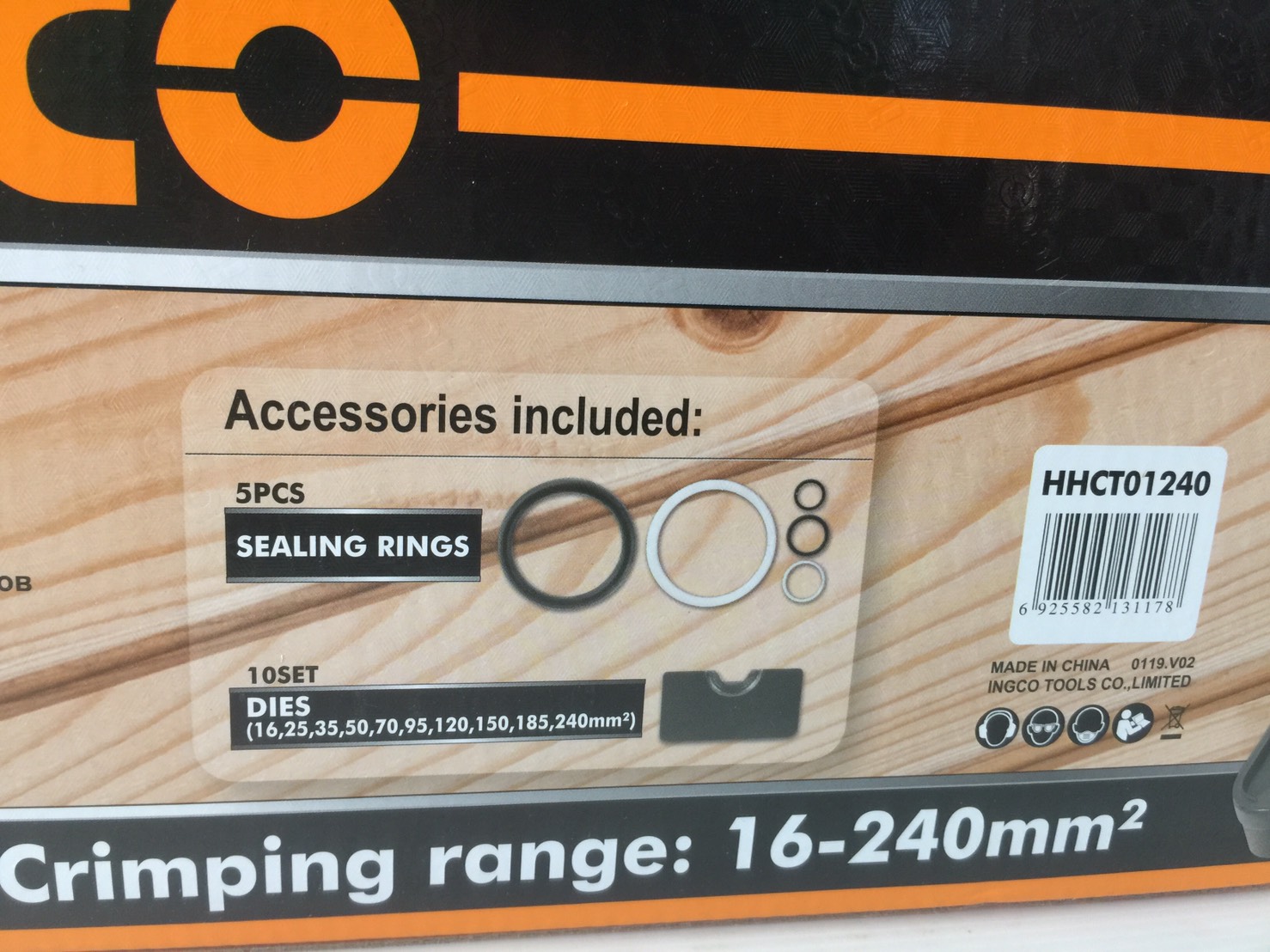 คีมย้ำหางปลาไฮดรอลิค 16-240mm² HHCT01240 INGCO