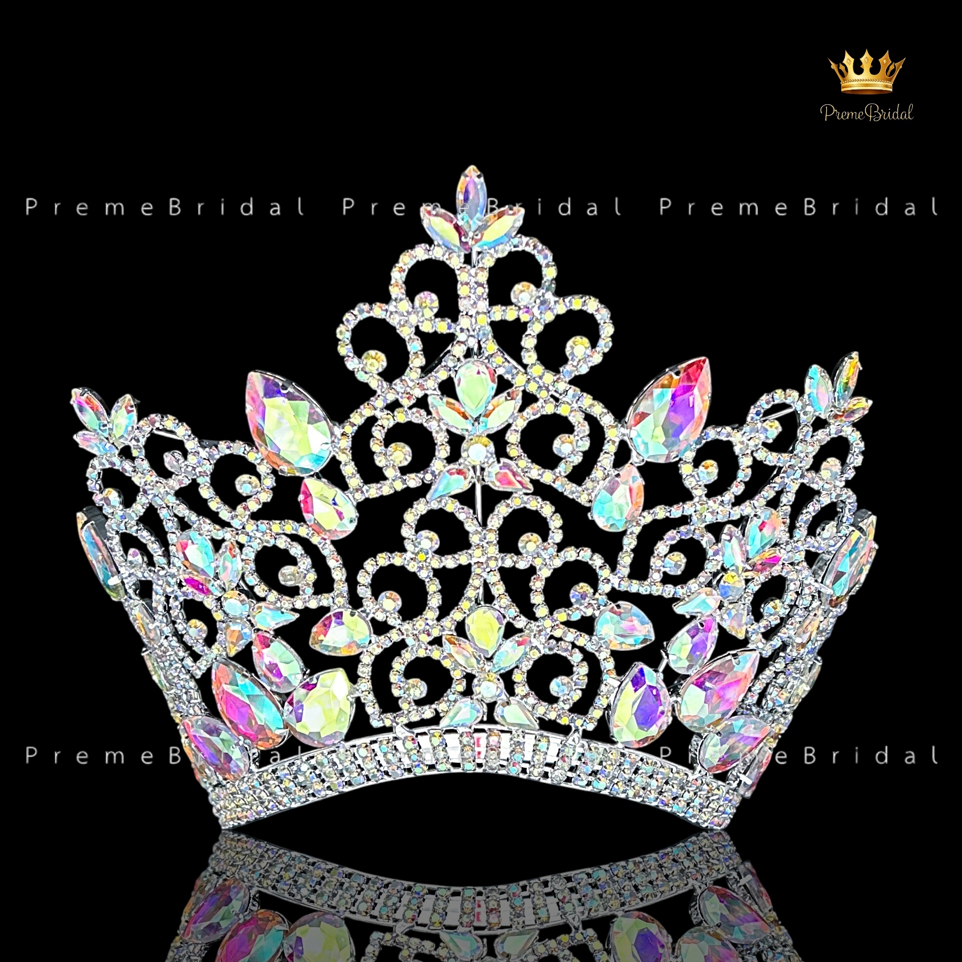 (พร้อมส่งจากไทย) มงกุฏ 144 สำหรับนางงาม ขนาดใหญ่ งานโลหะฐานกลมปรับขนาดได้ ส่งด่วน ส่งจาก จ.อุบลราชธานี