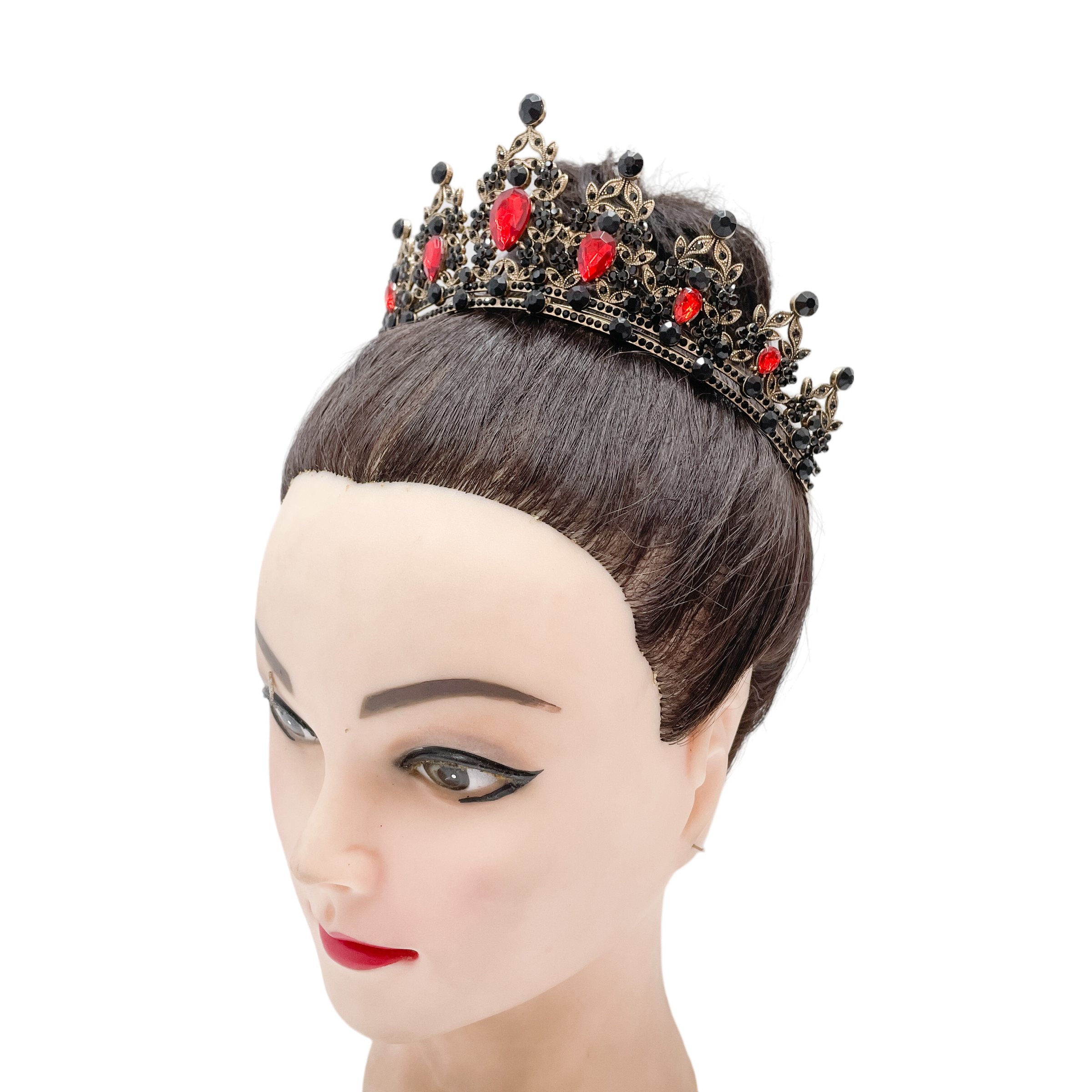 (พร้อมส่ง) มงกุฎสีดำ 146 สีดำ-แดง งานสวย ปราณีต QCเพชรทุกเม็ด สินค้าพร้อมส่งจากไทย