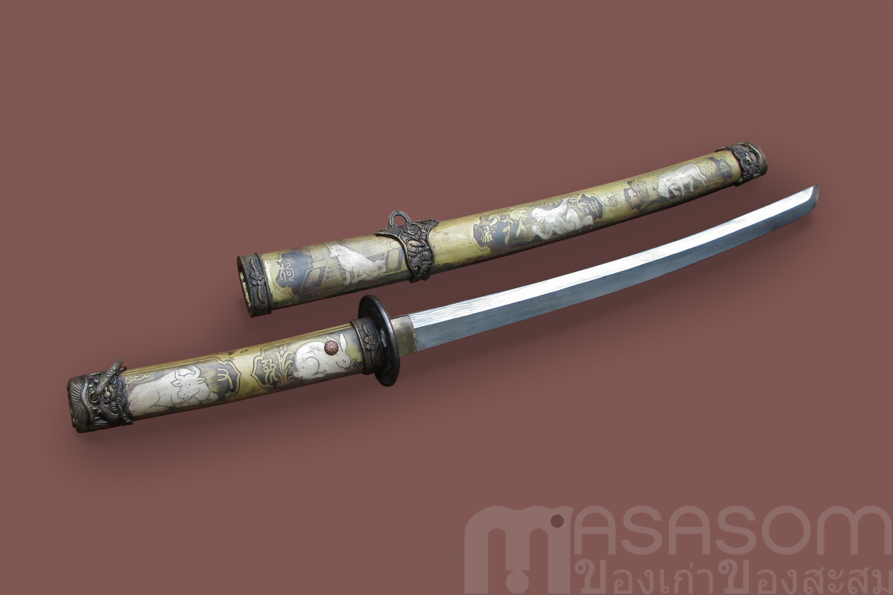 ดาบญี่ปุ่นขนาดกลางลาย 12 นักษัตร