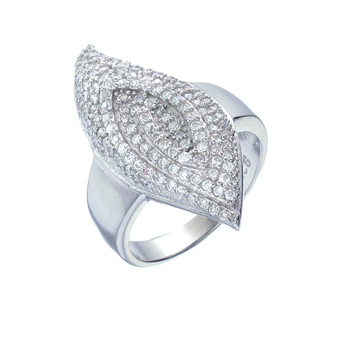 แหวนเงินแท้925เพรชประดับเพรชแท้สวิส เกรดดี น้ำใส