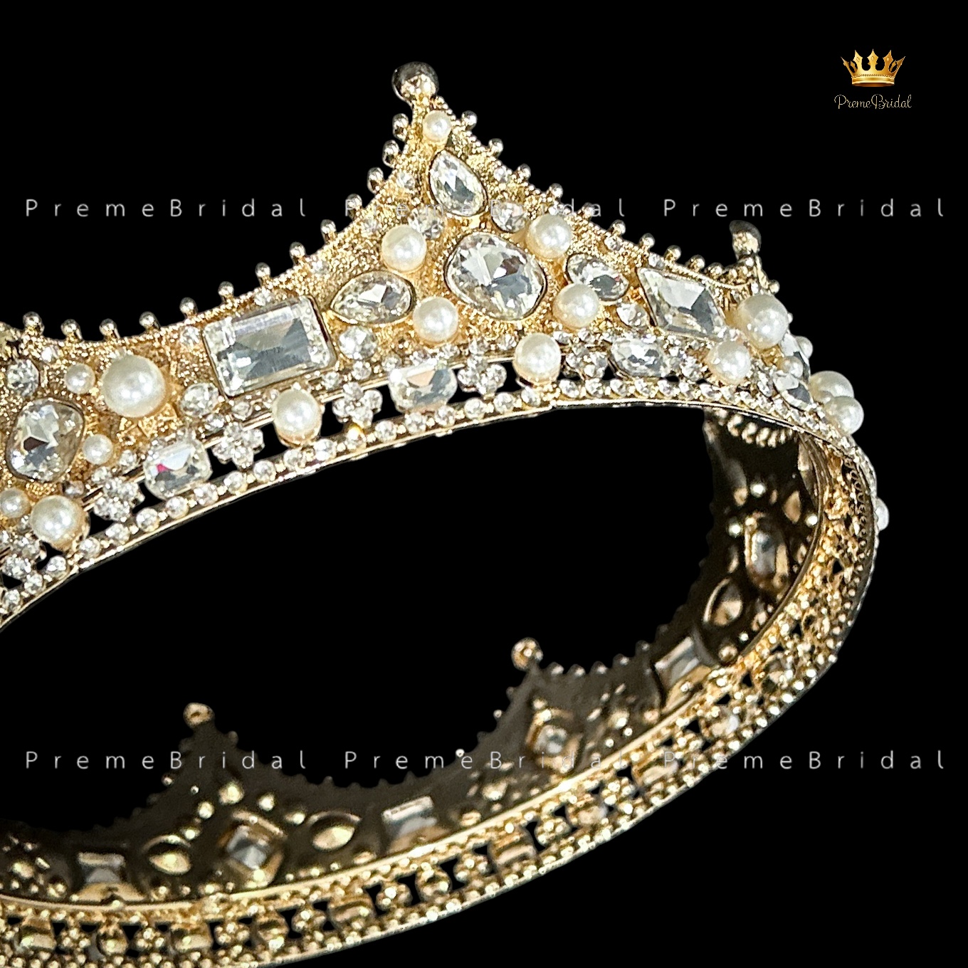 (พร้อมส่ง) มงกุฏผู้ชาย 035 สีทองเพชรขาว มงกุฎผู้ชาย มงกุฎเจ้าชาย งานสวย ปราณีต QCเพชรทุกเม็ด