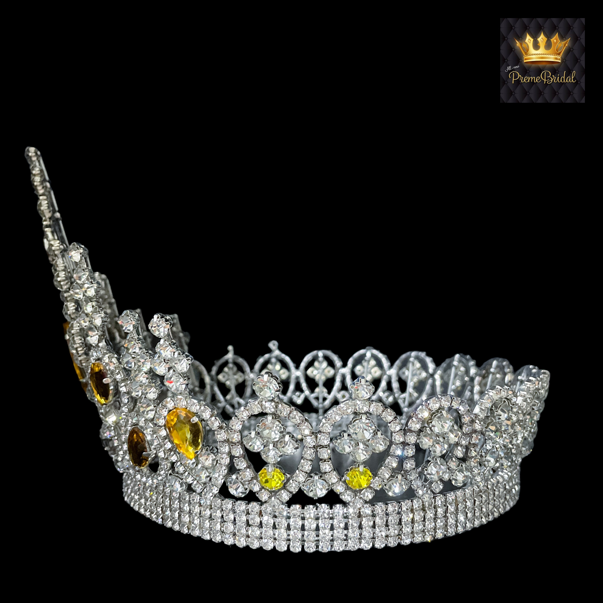 (พร้อมส่งจากไทย) มงกุฏ 106 สีเหลือง มงกุฎนางงาม มงกุฎเพชร มงกุฎประกวด สินค้าพร้อมส่ง ไม่ต้องรอนาน งานพรีเมี่ยม