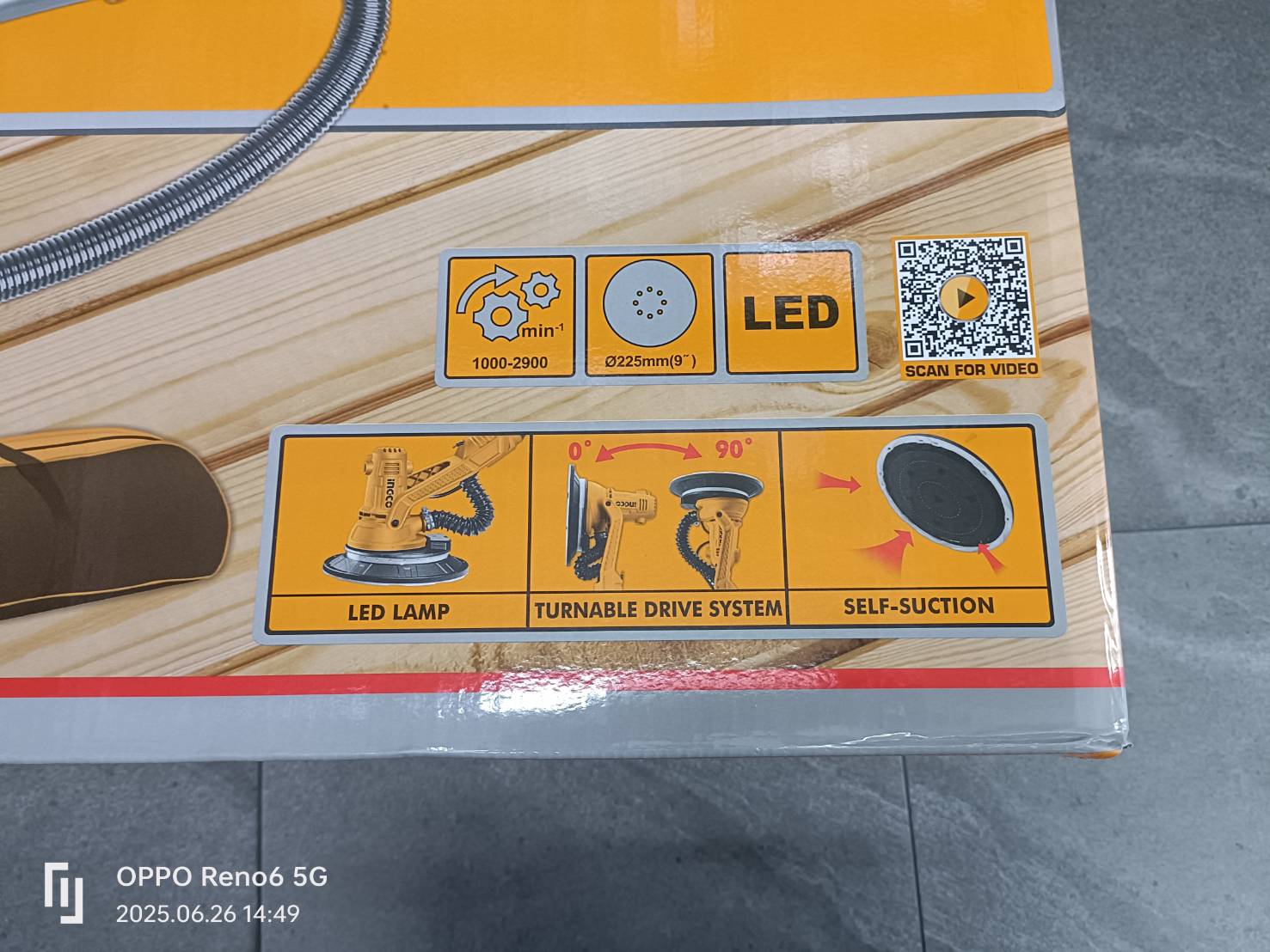 INGCO DWS105016 เครื่องขัดผนัง ด้ามยาว 1050W