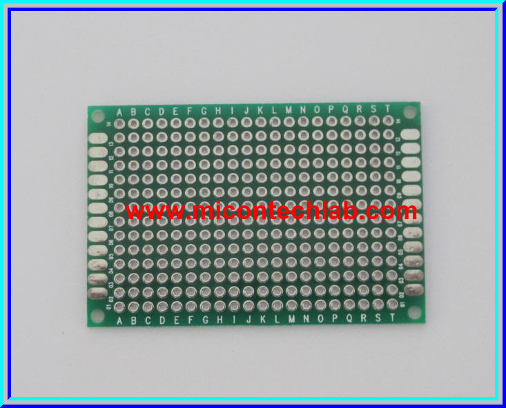 1x แผ่นพีซีบีไข่ปลา 4x6 cm FR4 แบบ 2 หน้า สกรีนสีเขียว (PCB)