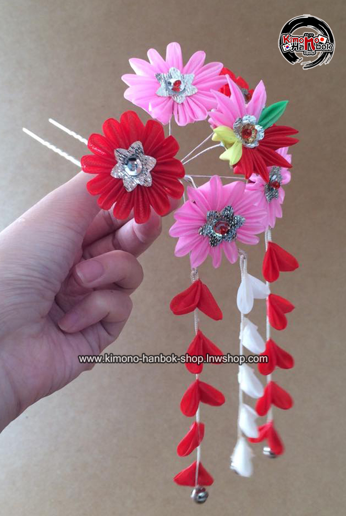 setปิ่นดอกไม้ญี่ปุ่น ชุด4ชิ้น