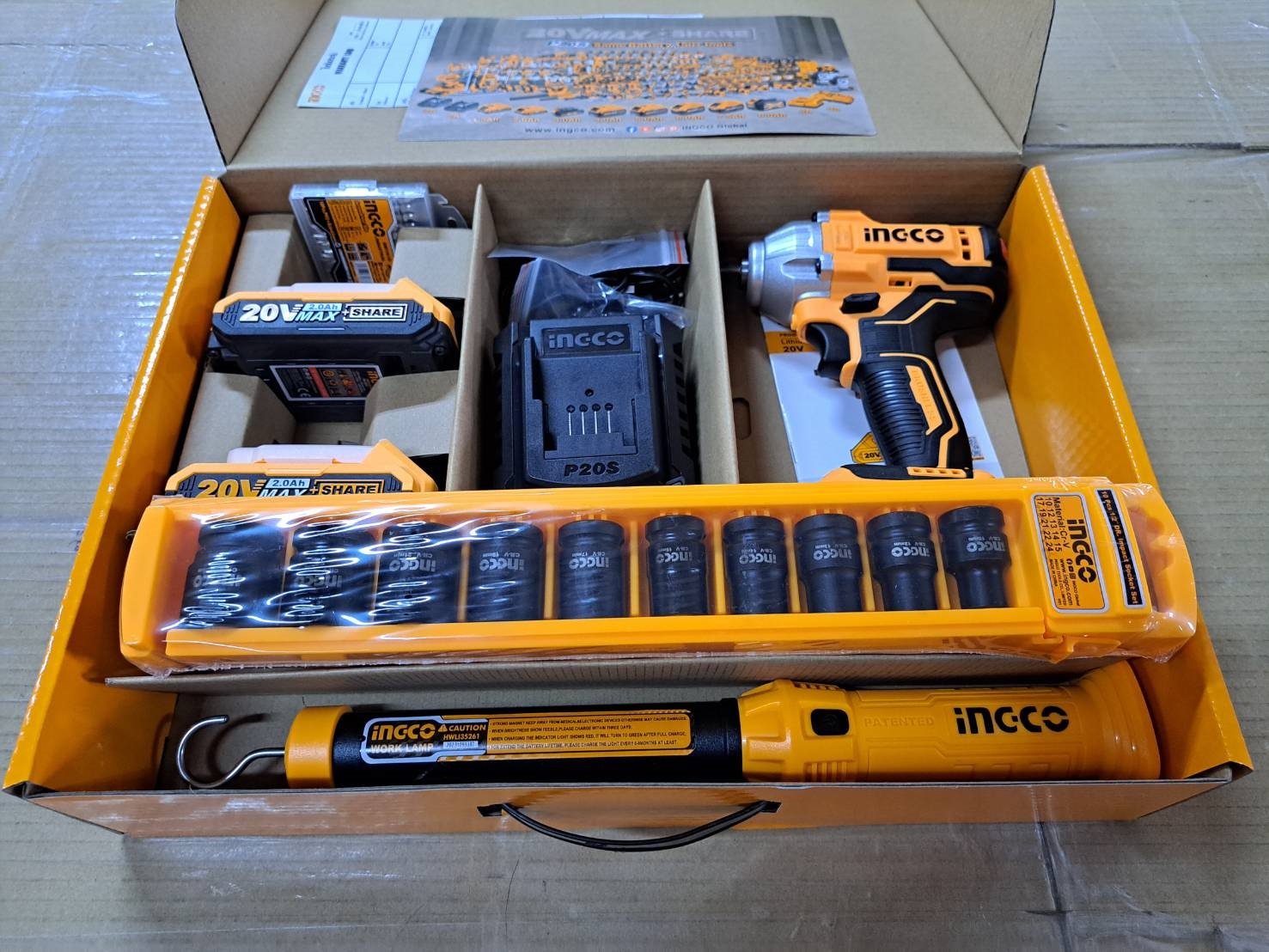 คอมโบ้บล็อกแบต1/2 COSLI23011 INGCO