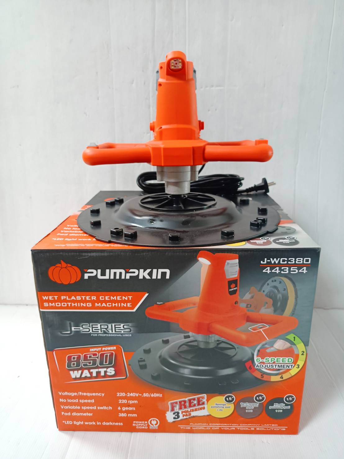 เครื่องขัดหน้าปูนฉาบ 15" J-WC380 PUMPKIN 44354