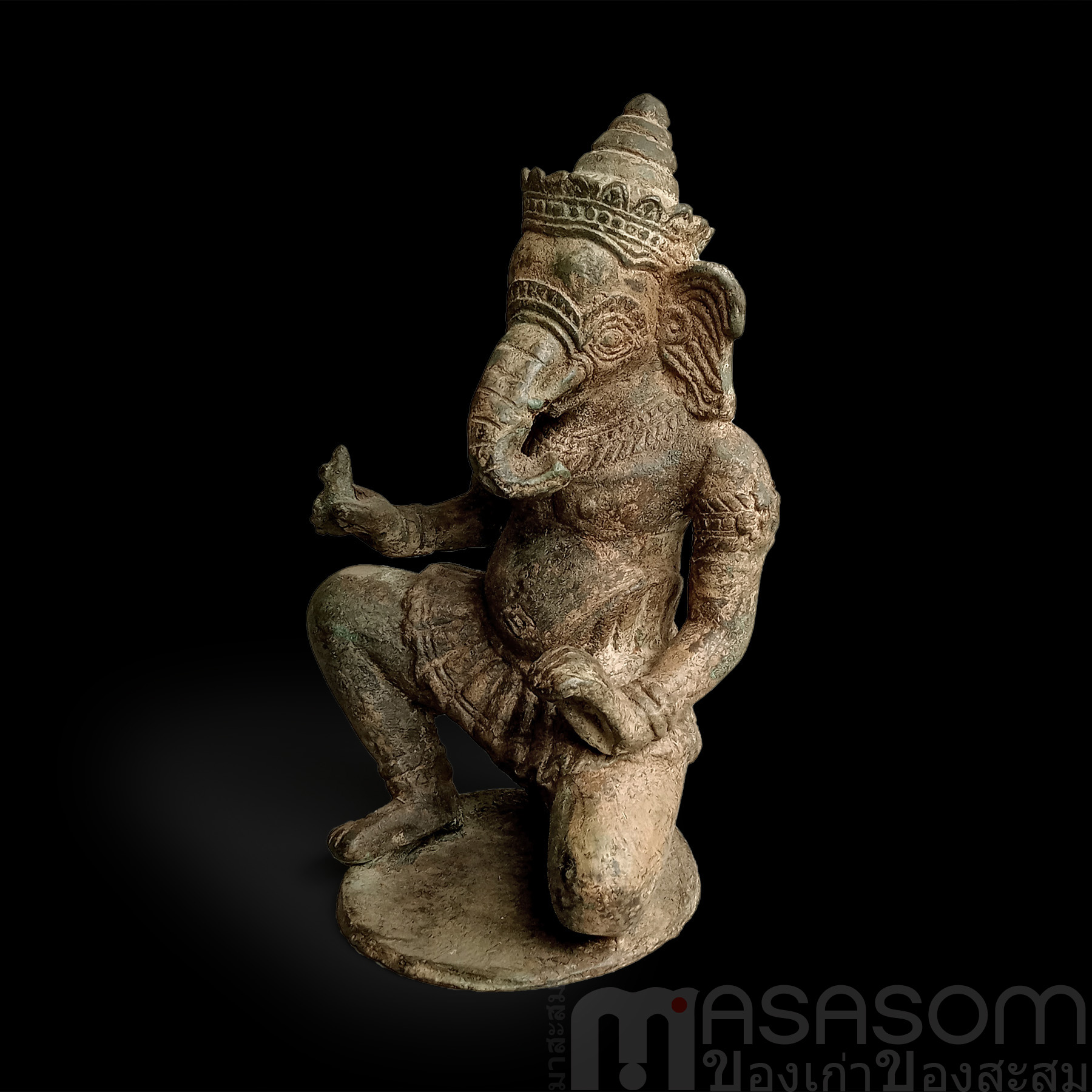 พิฆเนศทองเหลืองสนิมเขียว