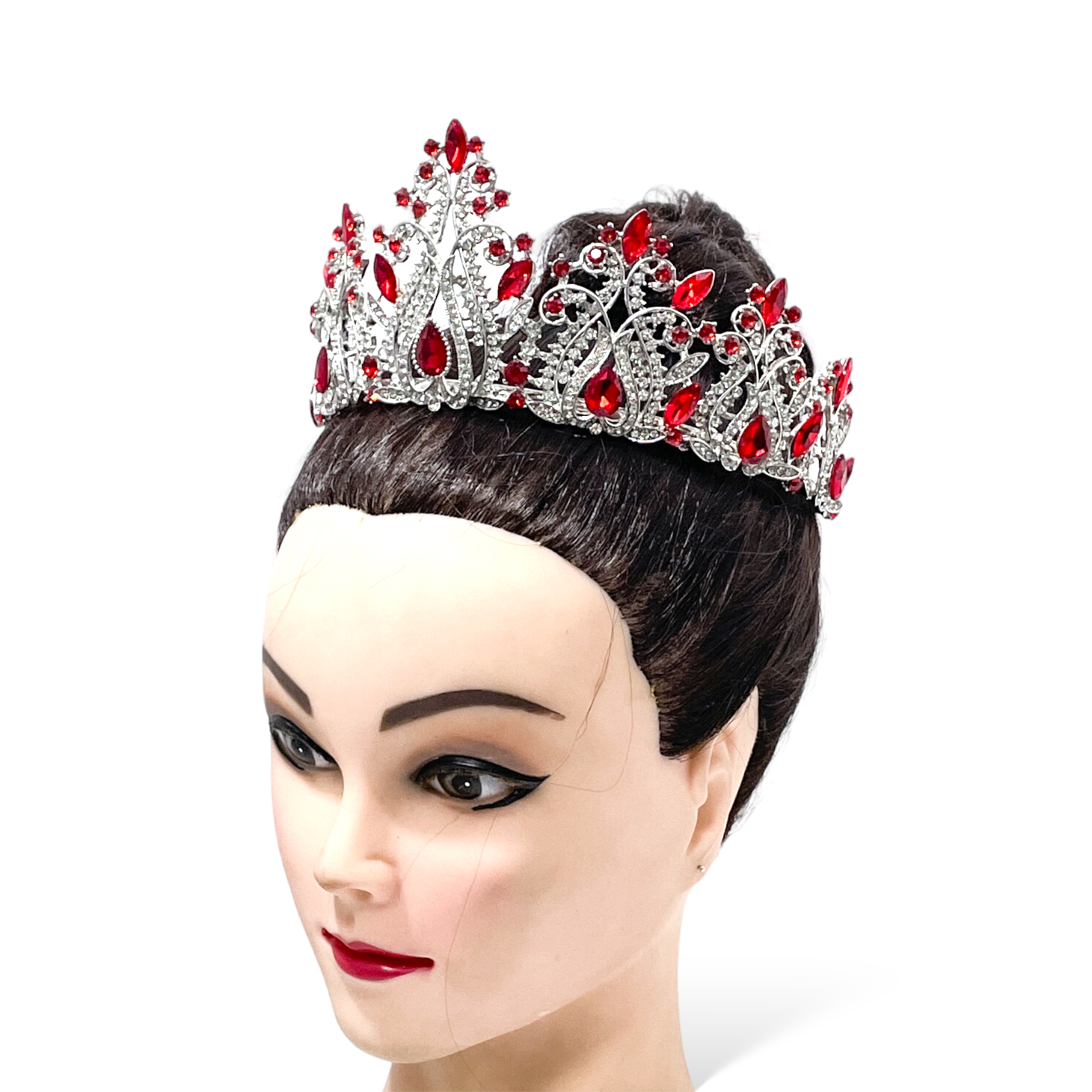 (พร้อมส่งจากไทย) มงกุฏ 118 สีแดง งานสวย งานนางงาม รุ่นฐานกลม ปรับขนาดได้ ส่งด่วน ส่งจากไทย