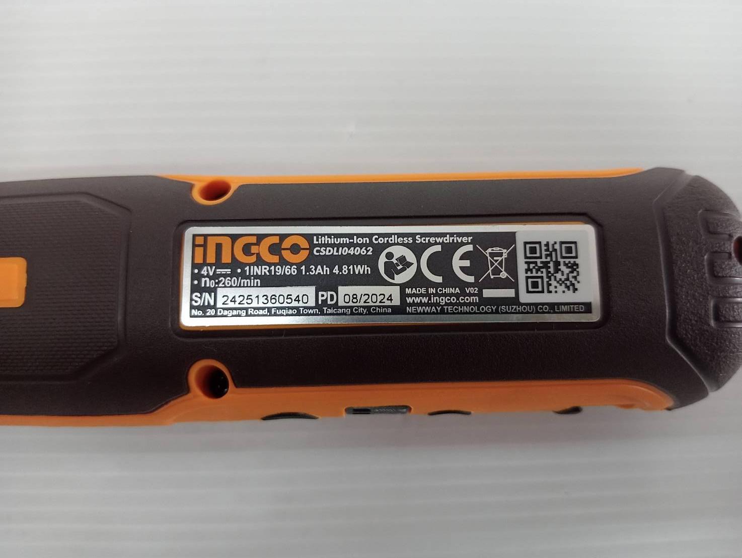 INGCO ไขควงไร้สายลิเธียมไอออน4V CSDLI04062