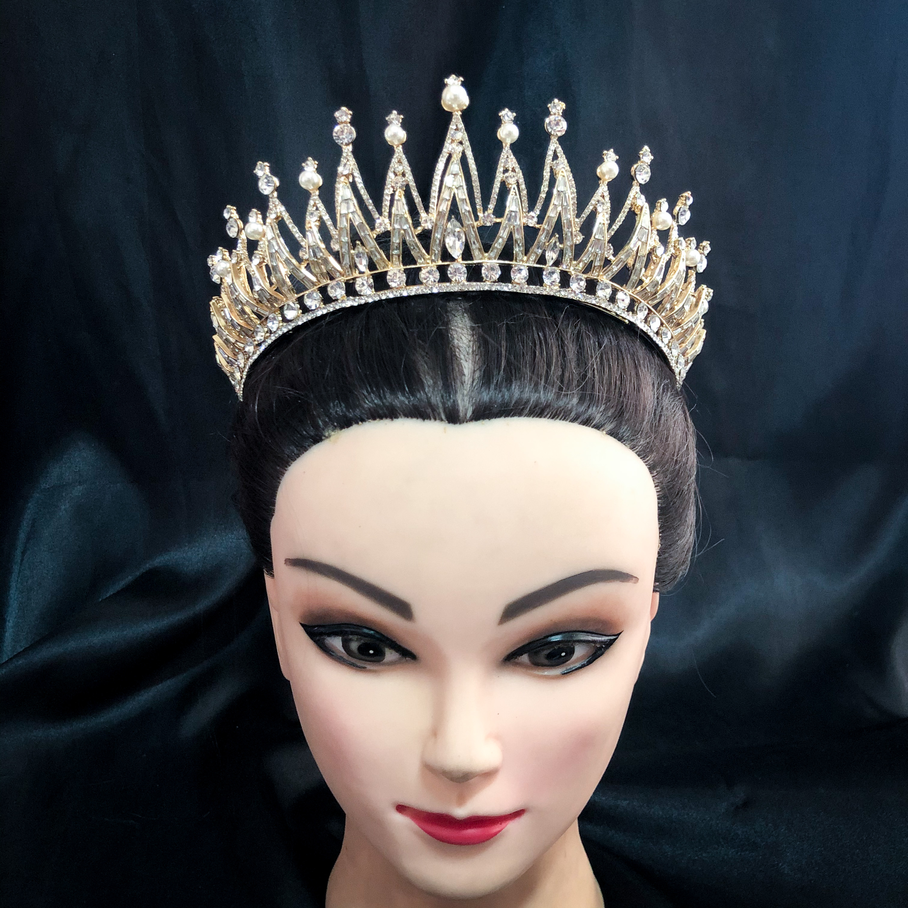 (พร้อมส่ง) เทียร่า 297 สีทอง มงกุฎนางงาม มงกุฎเจ้าหญิง งานสวย ปราณีต QCเพชรทุกเม็ด สินค้าพร้อมส่งจากไทย