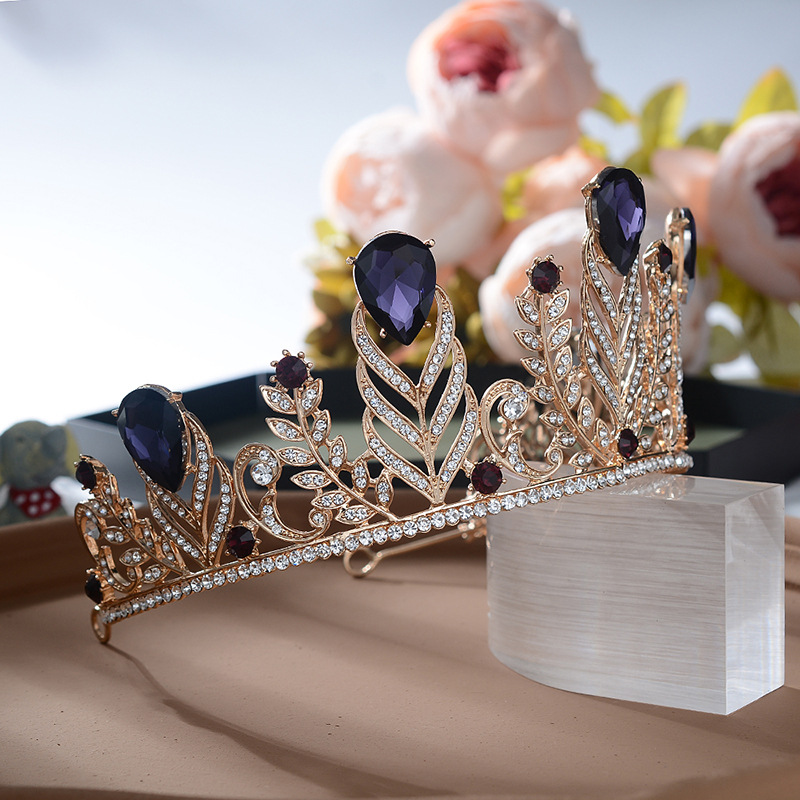 (พร้อมส่ง) เทียร่า 129 สีม่วง มงกุฎนางงาม มงกุฎเจ้าหญิง งานสวย ปราณีต QCเพชรทุกเม็ด สินค้าพร้อมส่งจากไทย