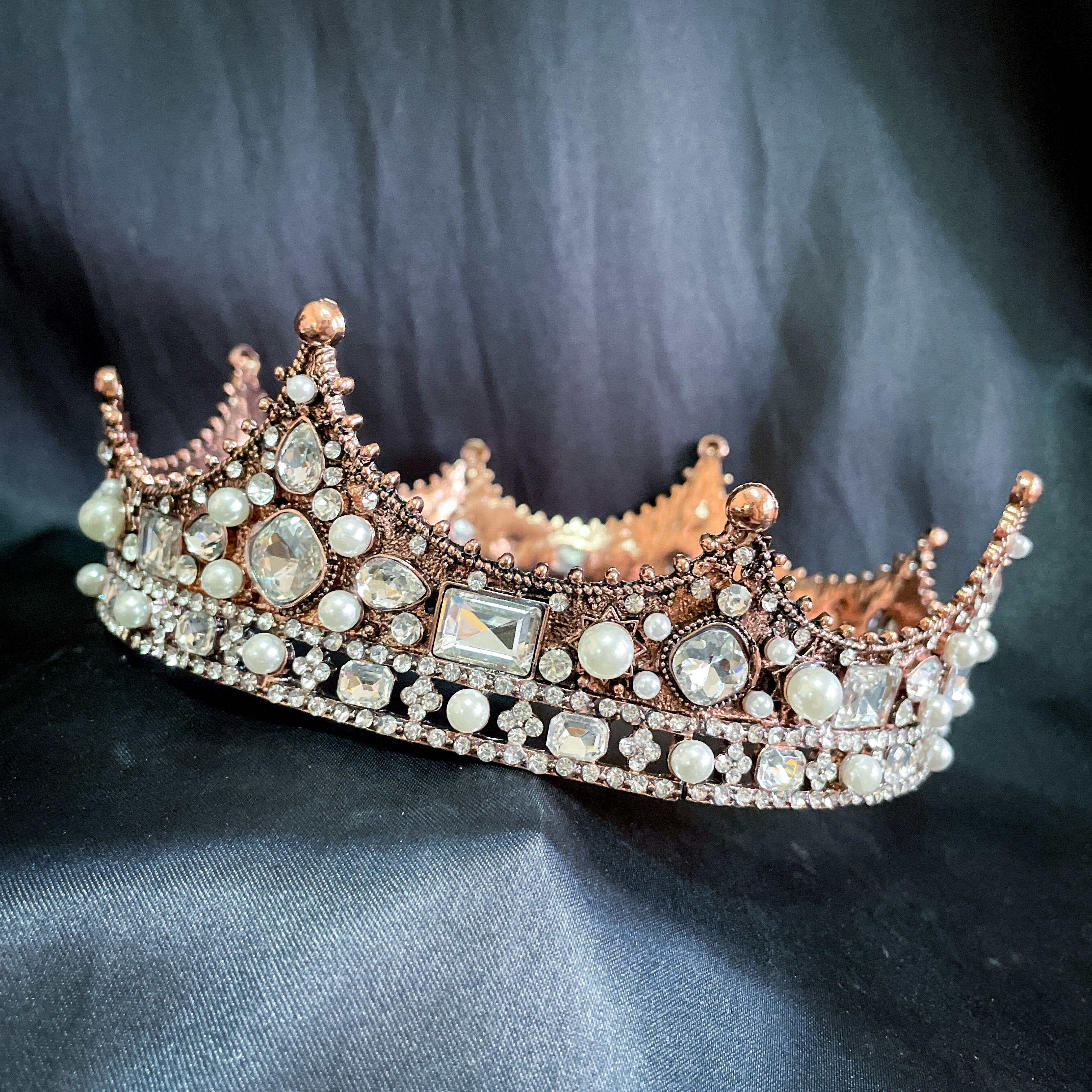 (พร้อมส่ง) มงกุฏผู้ชาย 035 สีวินเทจเพชรขาว มงกุฎผู้ชาย มงกุฎเจ้าชาย งานสวย ปราณีต QCเพชรทุกเม็ด