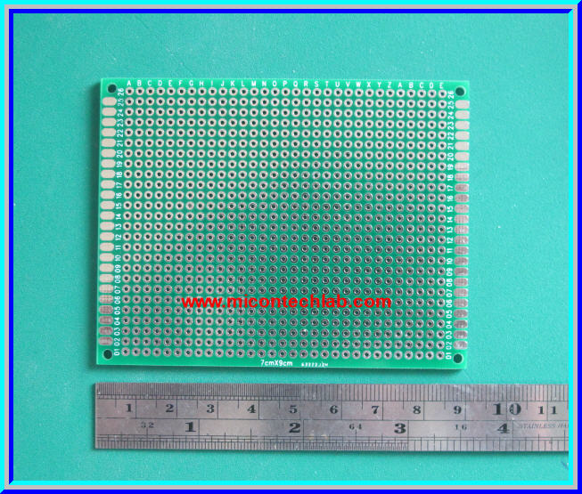 1x พีซีบีไข่ปลา 7x9 ซม. แบบ 2 หน้า FR4 (Prototype PCB)