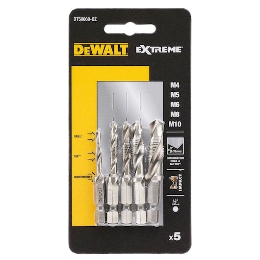 ดอกต๊าปสว่านกระแทก1/4" DT50060-QZ DEWALT (5 ตัวชุด)