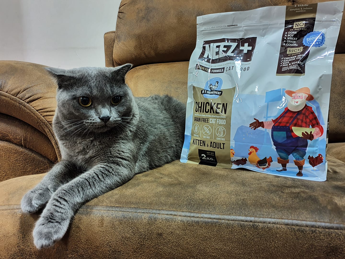 NEEZ+อาหารแมว นีซพลัส เกรนฟรี พรีเมี่ยมสำหรับน้องแมว 🐥สูตรแมวใหญ่ 1 กิโล 250.- เหมาะกับแมวโต อายุ 4 เดือน-12 ปี (ฟรีส่ง)