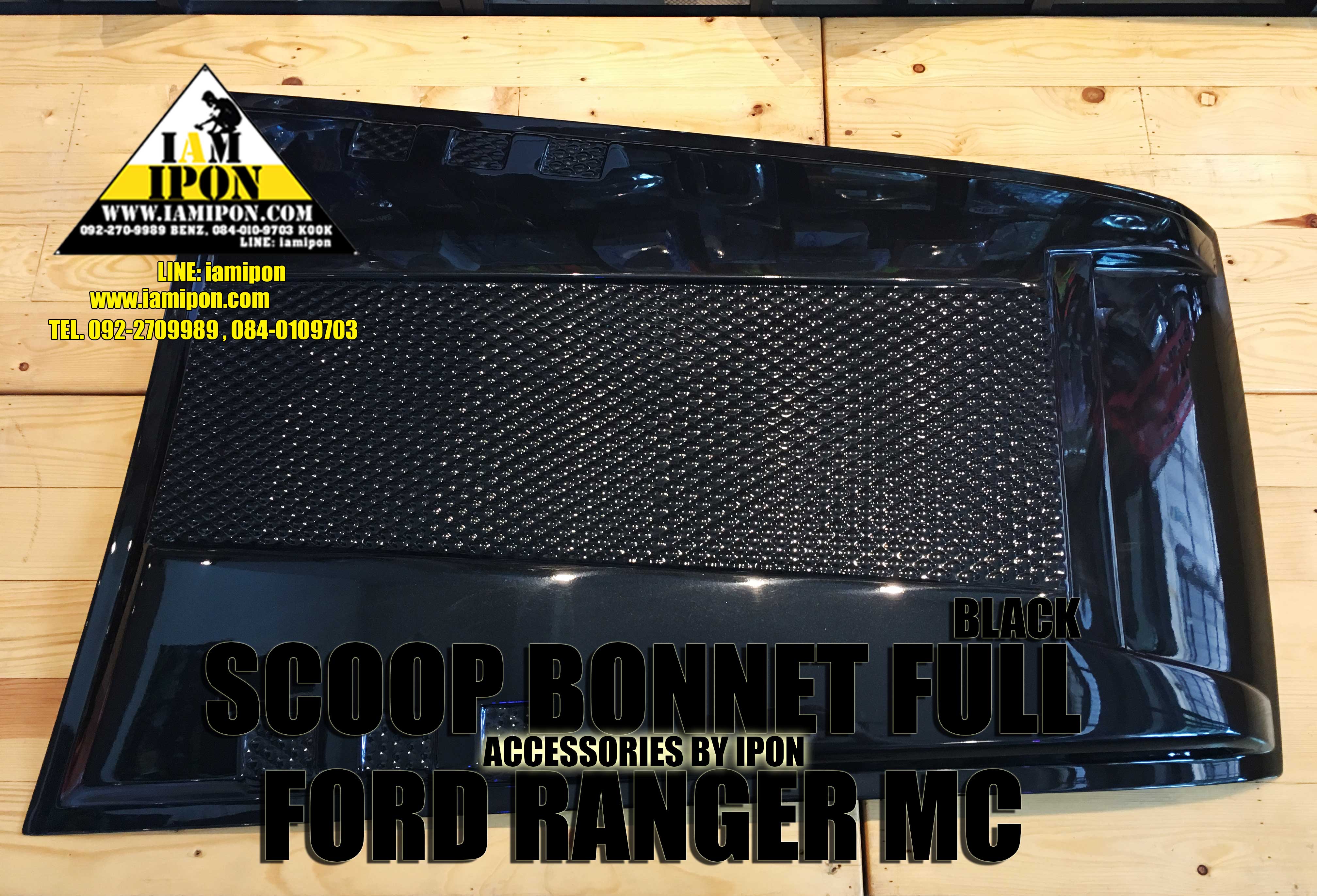 SCOOP BONNET FULL FORD RANGER MC 2015 BLACK สกู๊ปหลอกสีดำแบบเต็มฟอร์ดเอ็มซี 2015