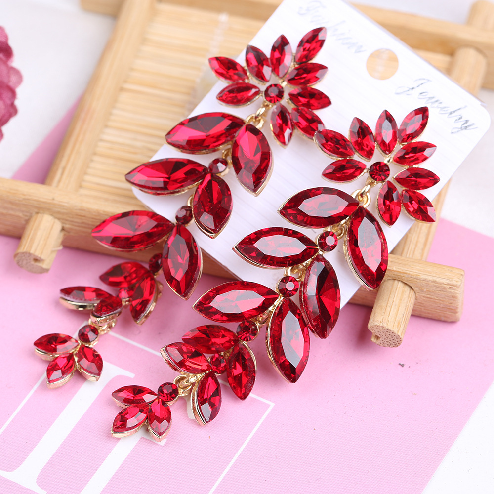 (พร้อมส่ง) ต่างหู 160 (เข็ม) สีแดง