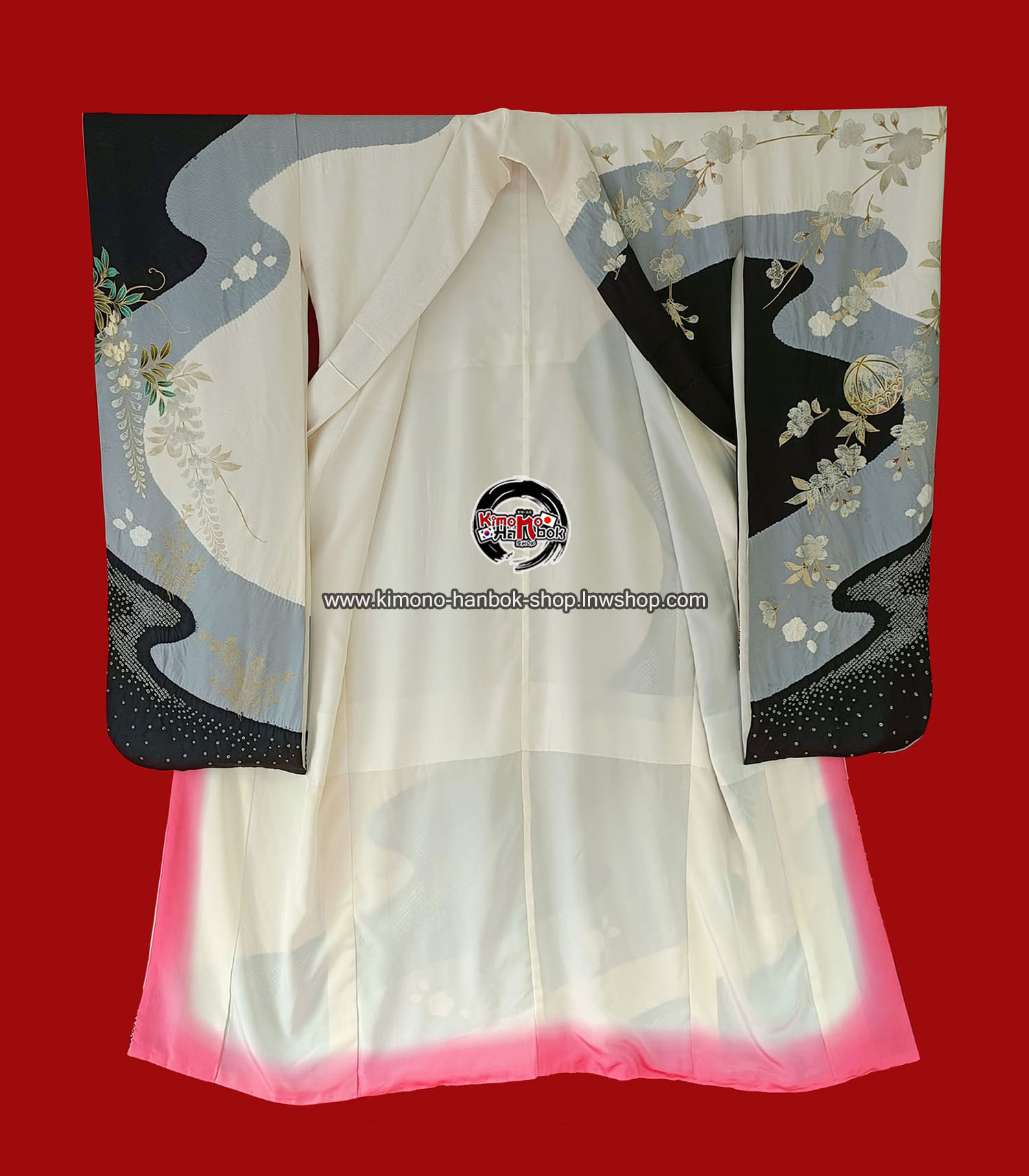furisode kimono ขาว-ดำ001